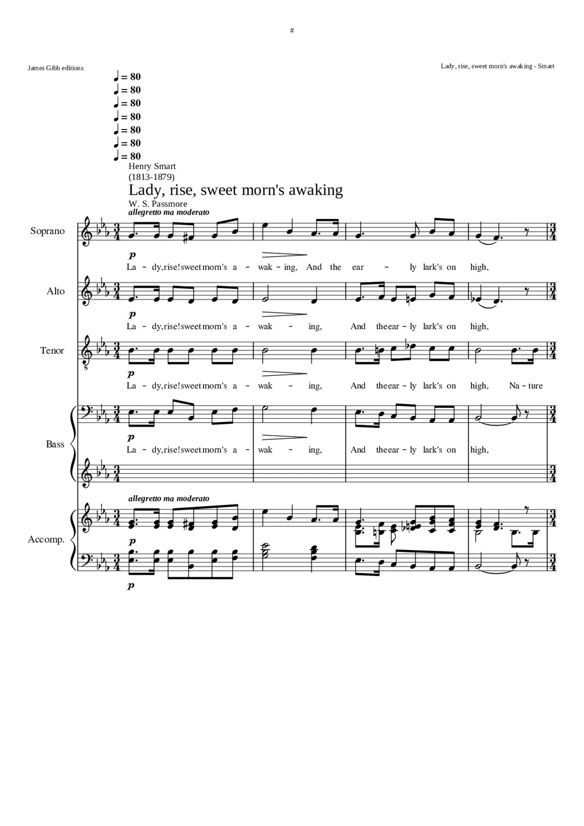 Lady rise sweet morn's awaking - Page 1