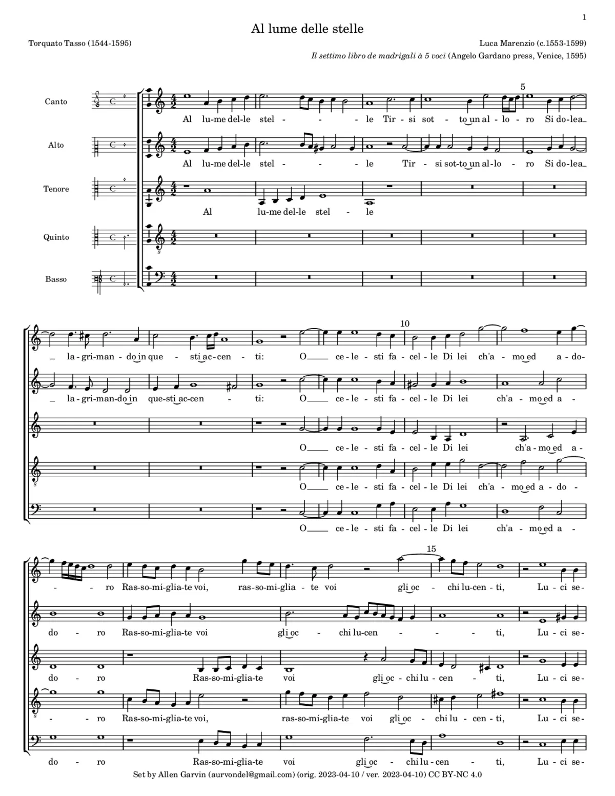 Al lume delle stelle - Page 1