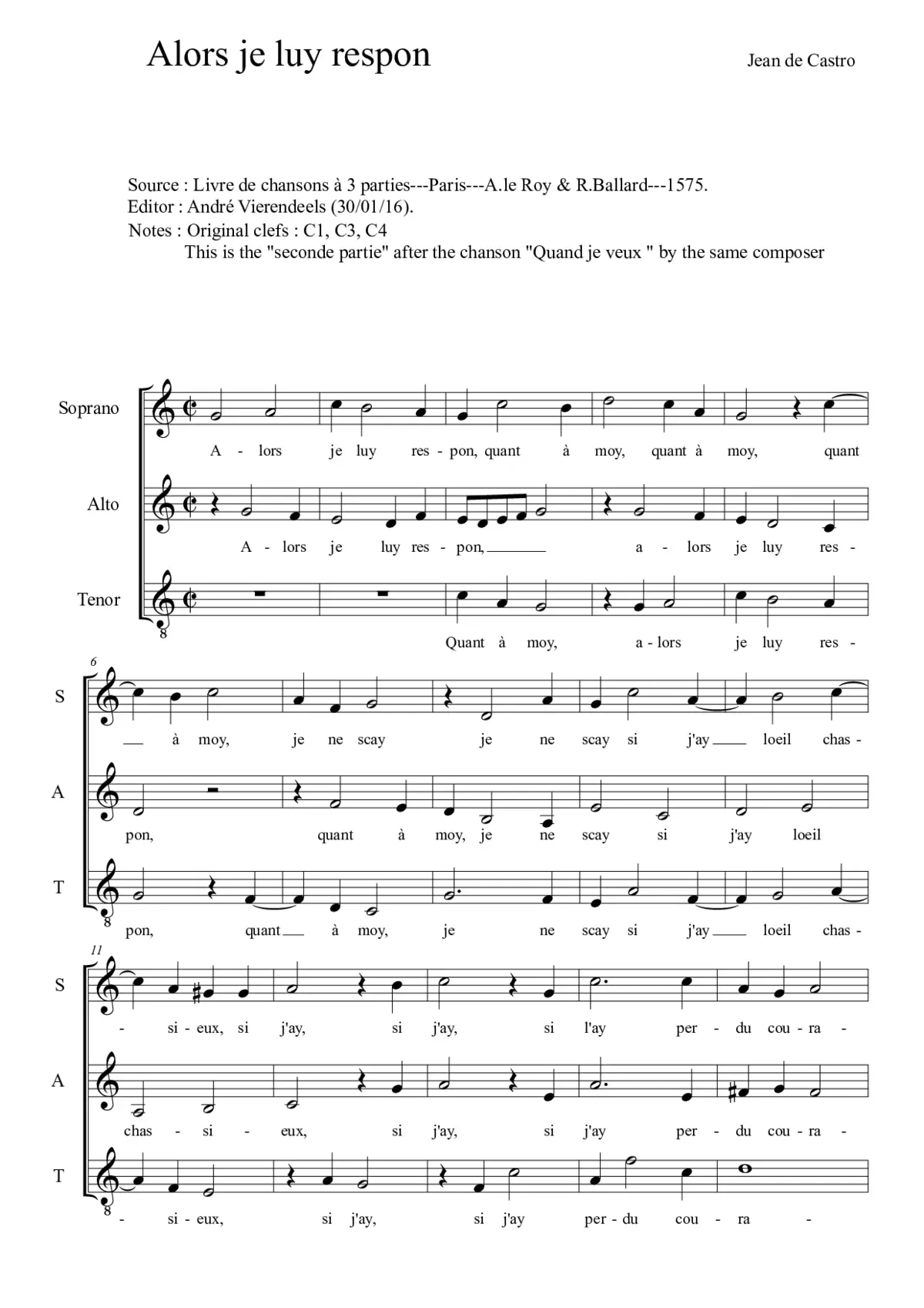 Alors je luy respon - Page 1