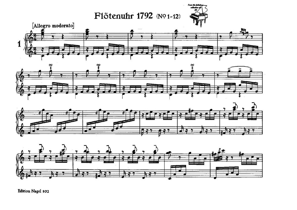 Flötenuhr in C major, Hob.XIX:17 - Page 1