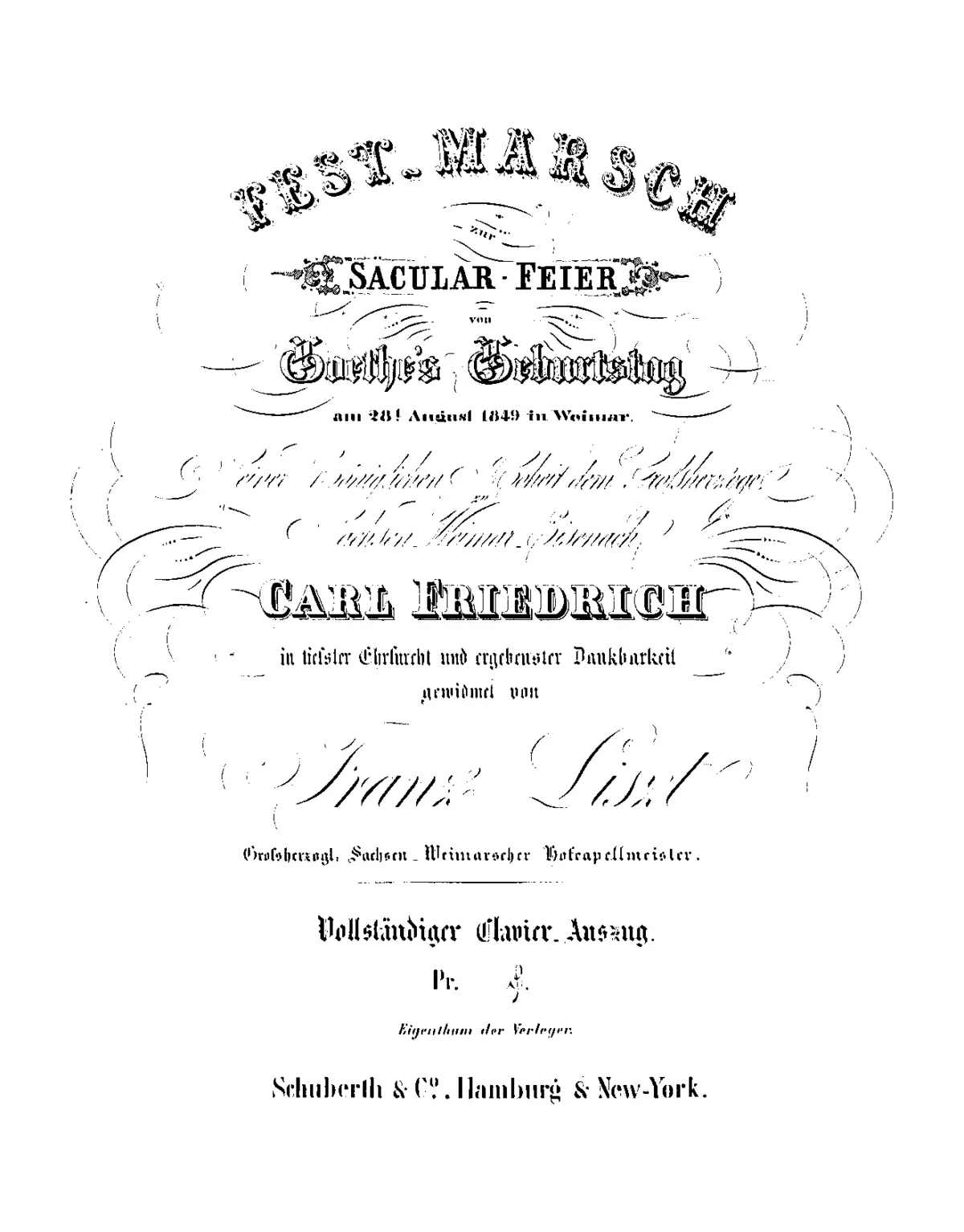 Festmarsch zur Säcularfeier von Goethes Geburtstag - Page 1