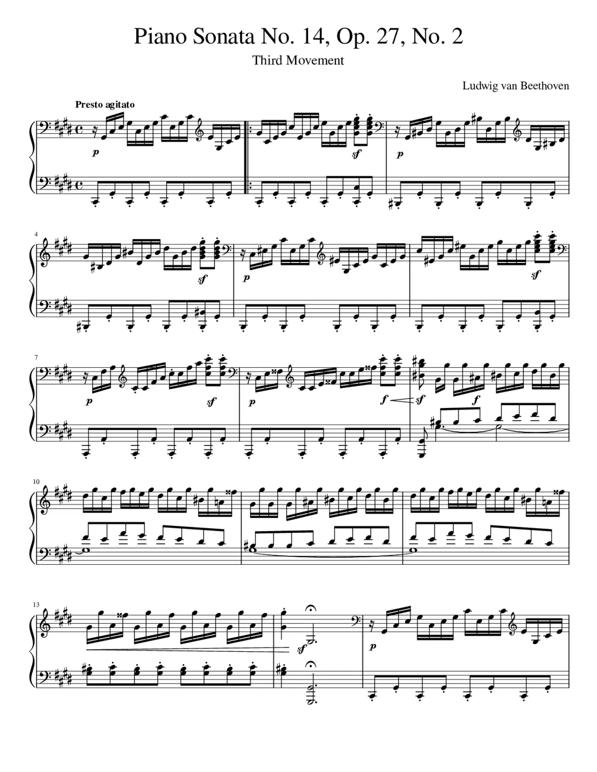 Piano Sonata No.14 Op.27 No.2 - Page 1