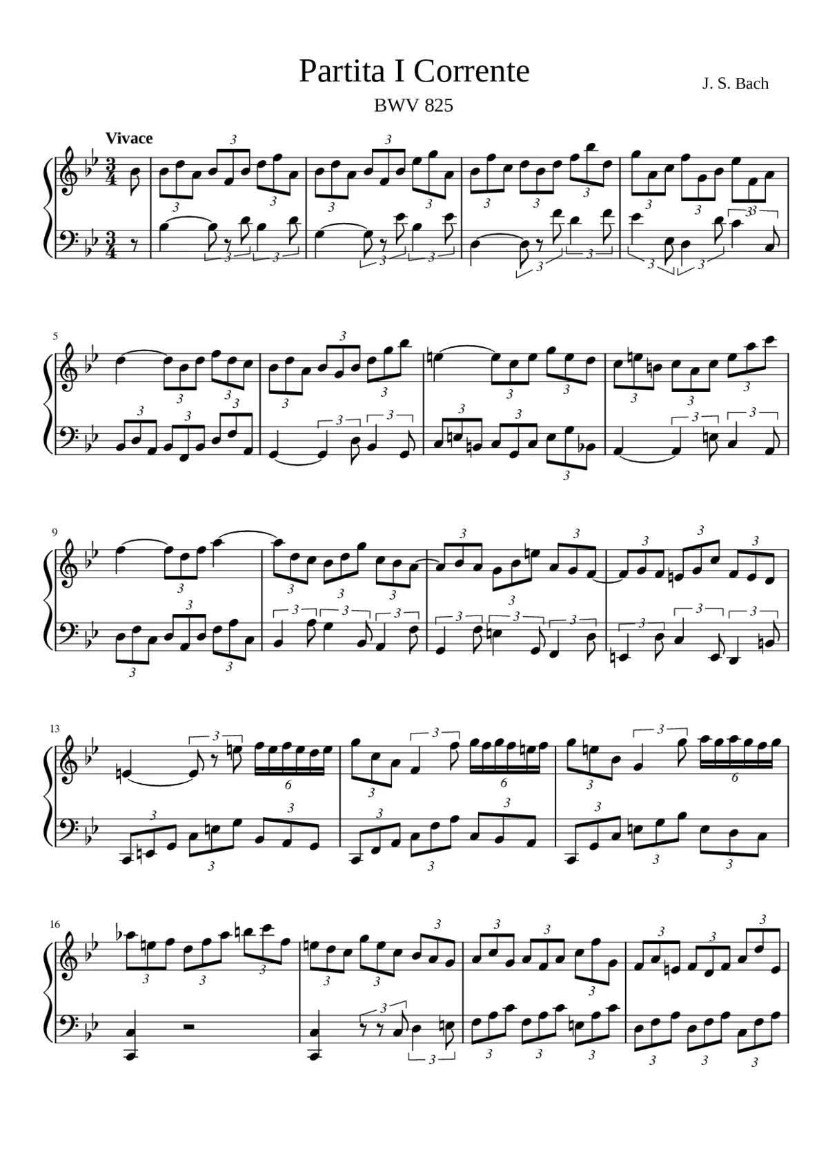 Partita in B-flat major BWV 825 - Page 1