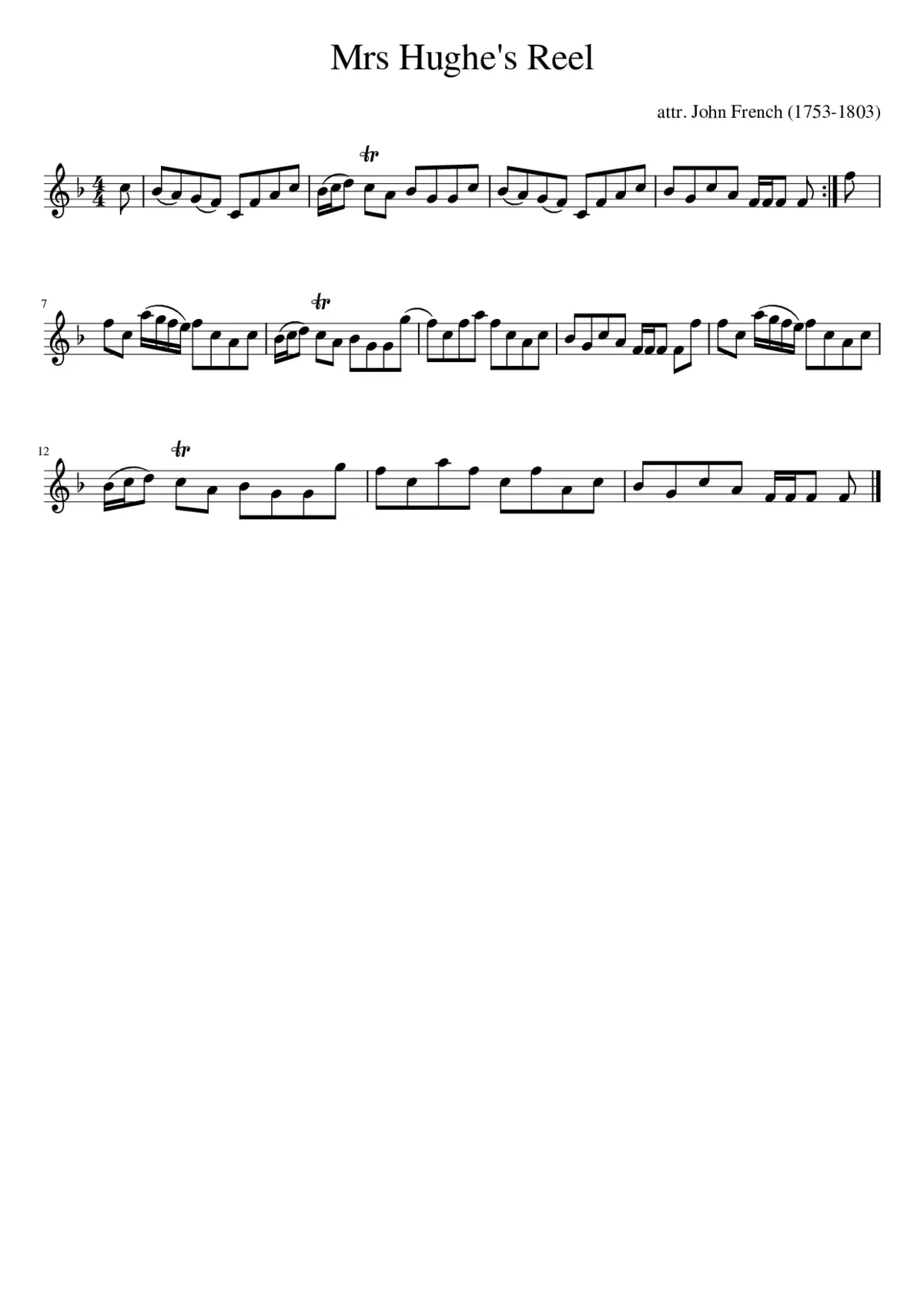 Mrs Hughe's Reel - Page 1