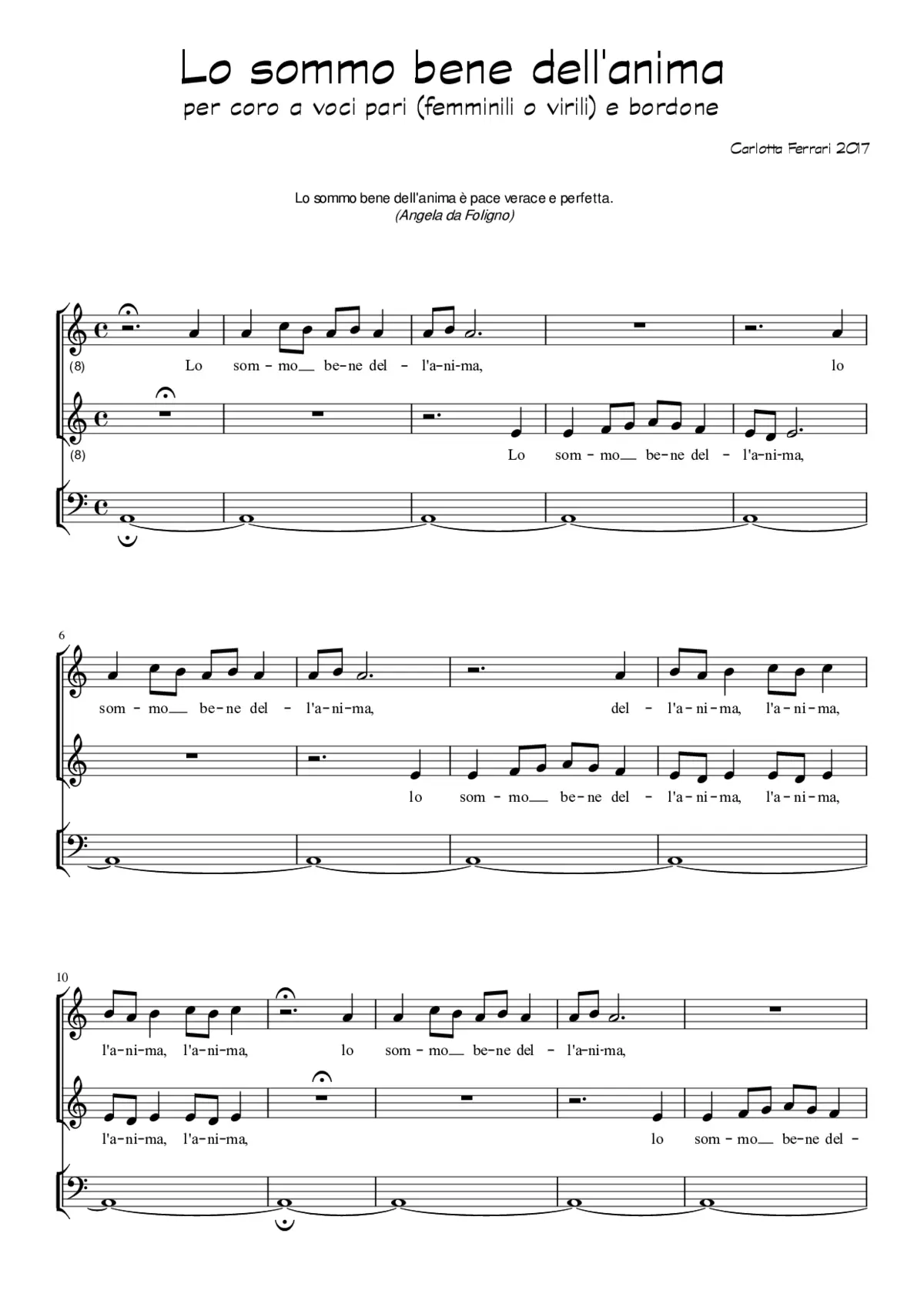 Lo sommo bene dell'anima - Page 1