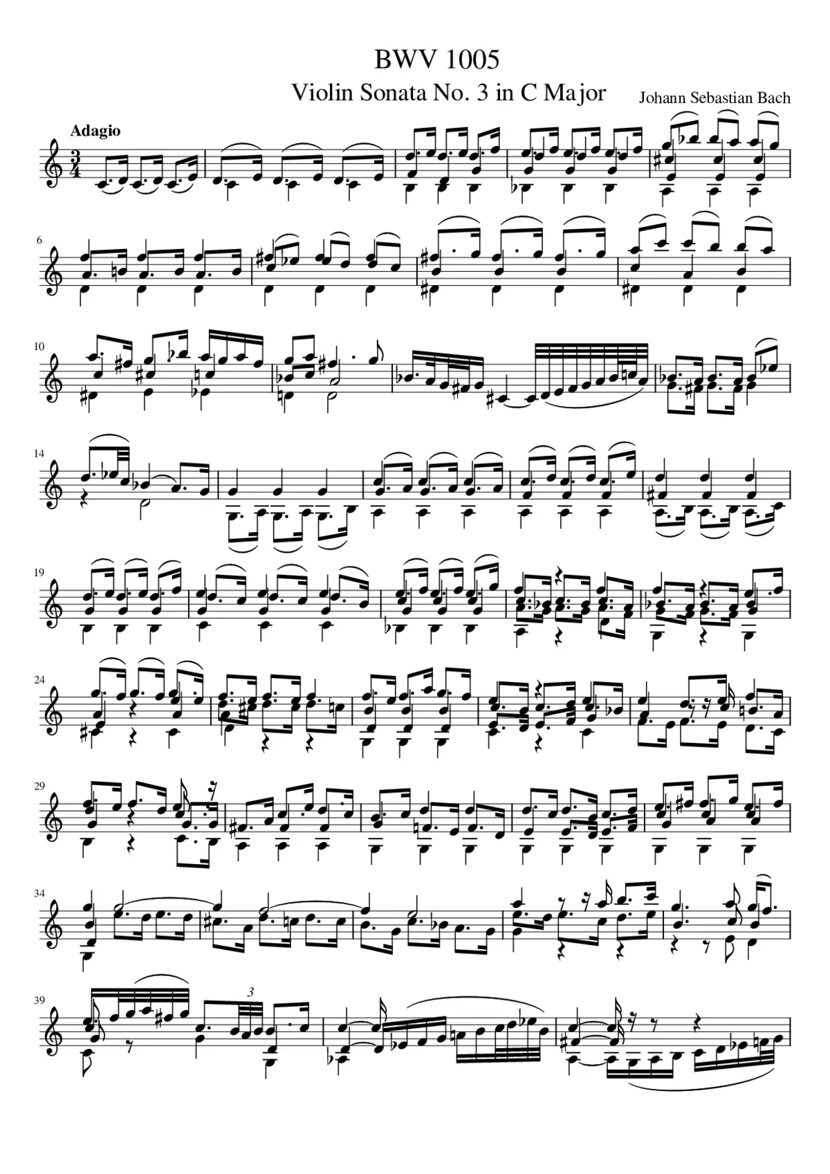 Violin Sonata No.3 in C major BWV 1005 - Page 1