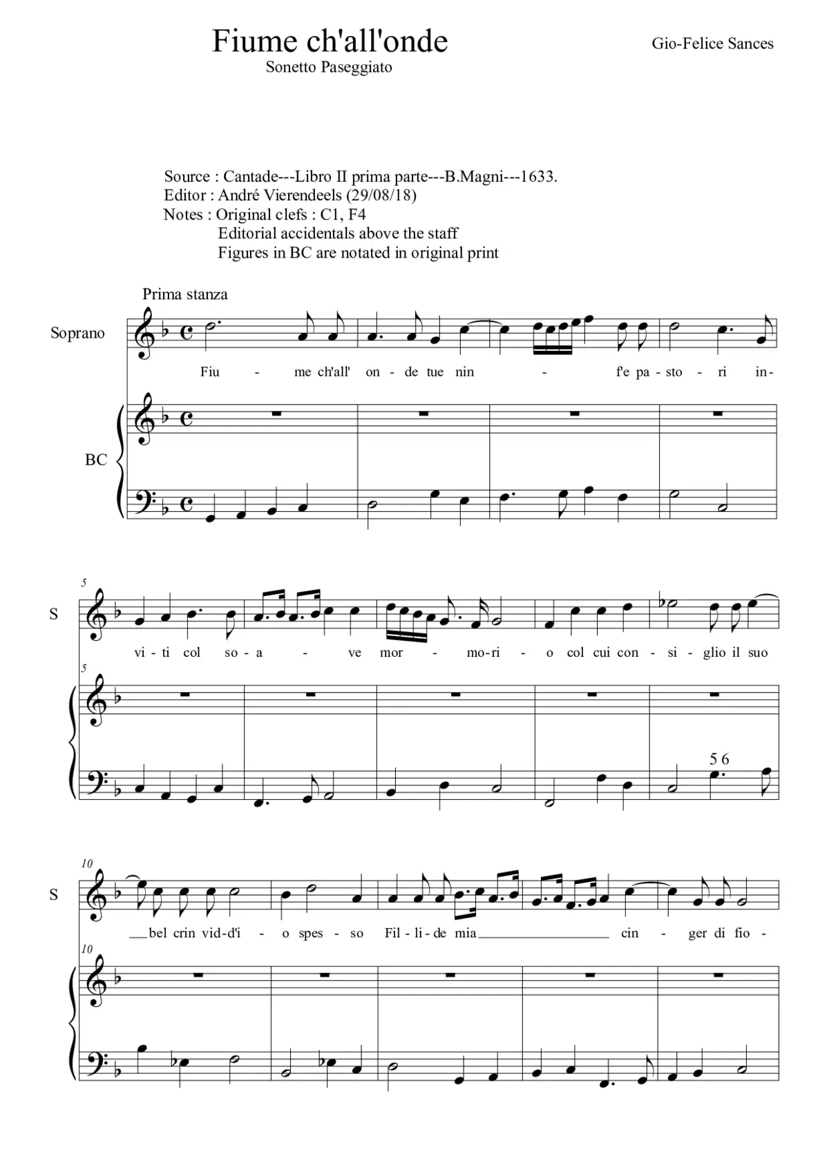 Fiume ch'all'onde - Page 1