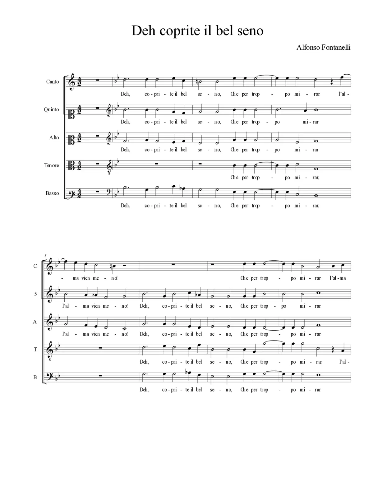 Deh coprite il bel seno - Page 1