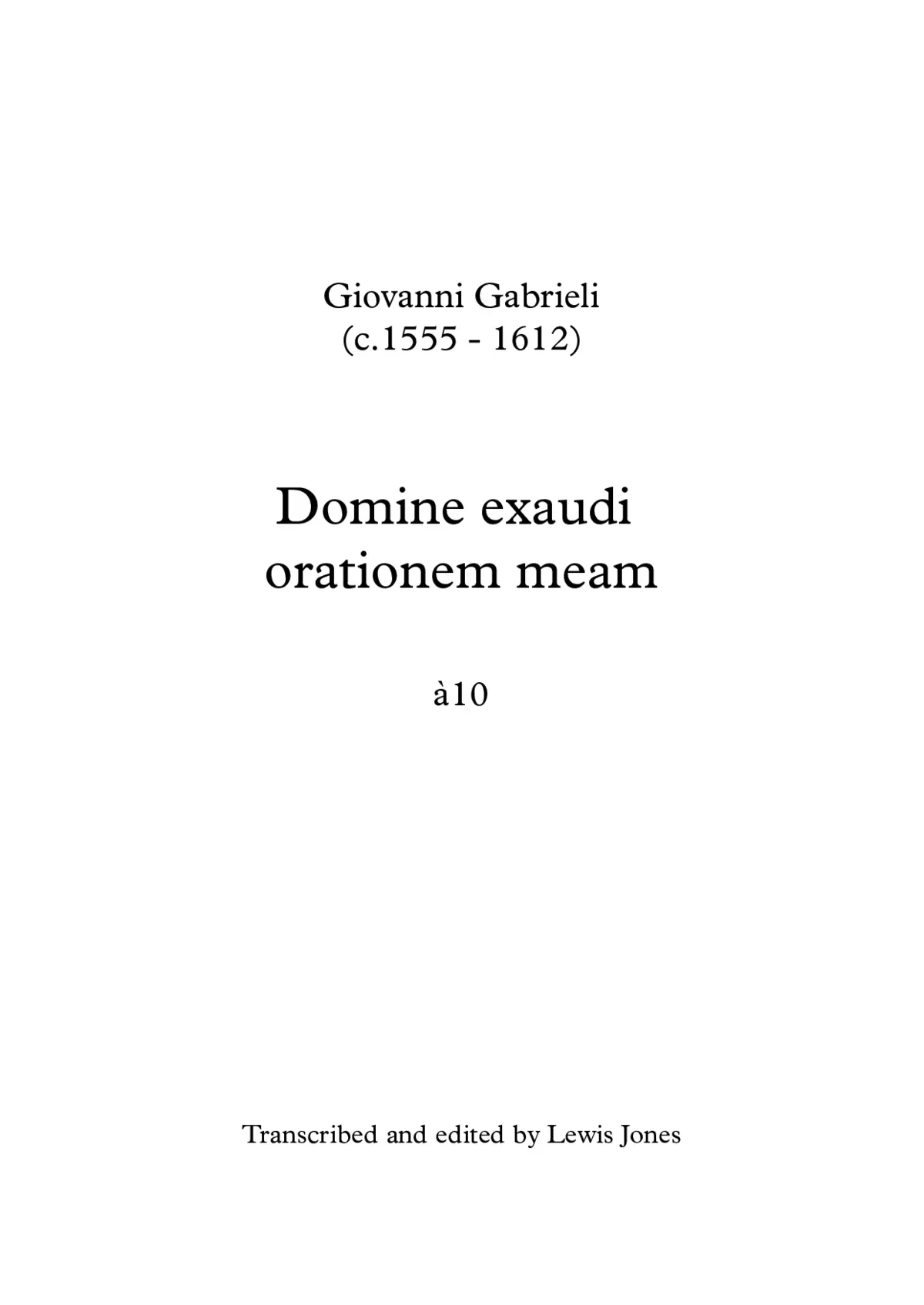Domine exaudi orationem meam a 10 - Page 1
