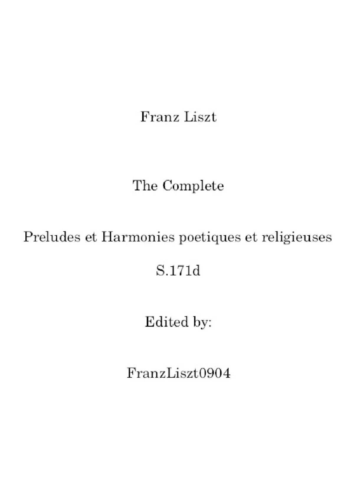 Préludes et Harmonies poétiques et religieuses - Page 1