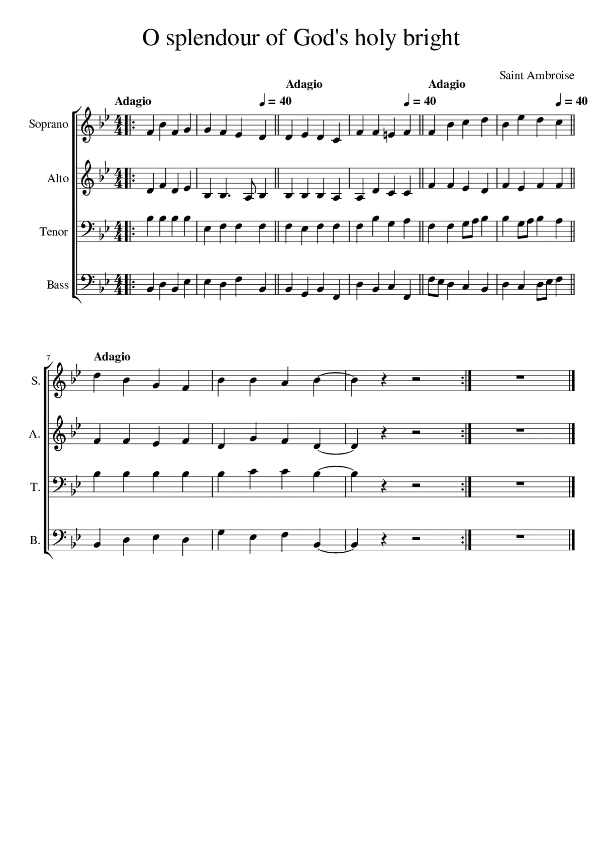 O splendour of God's glory bright - Page 1