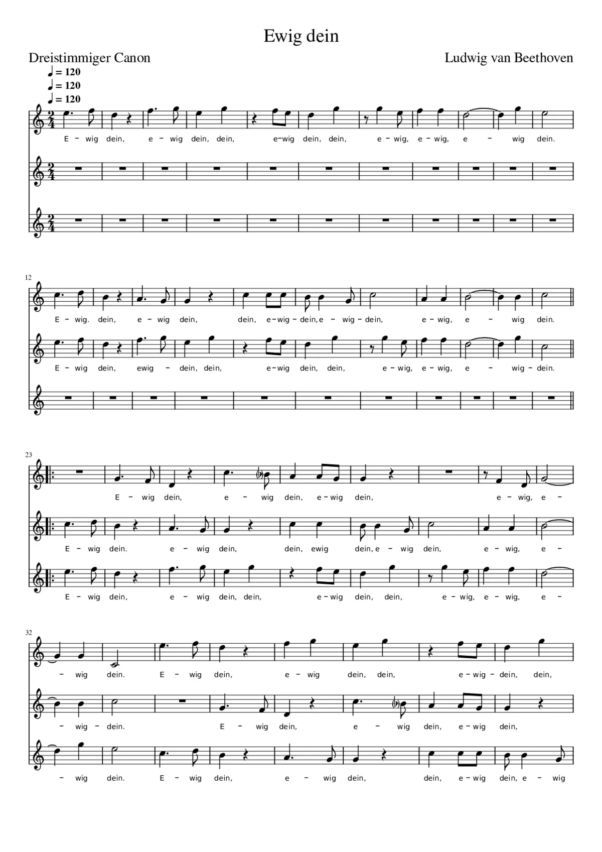 Ewig dein WoO 161 - Page 1