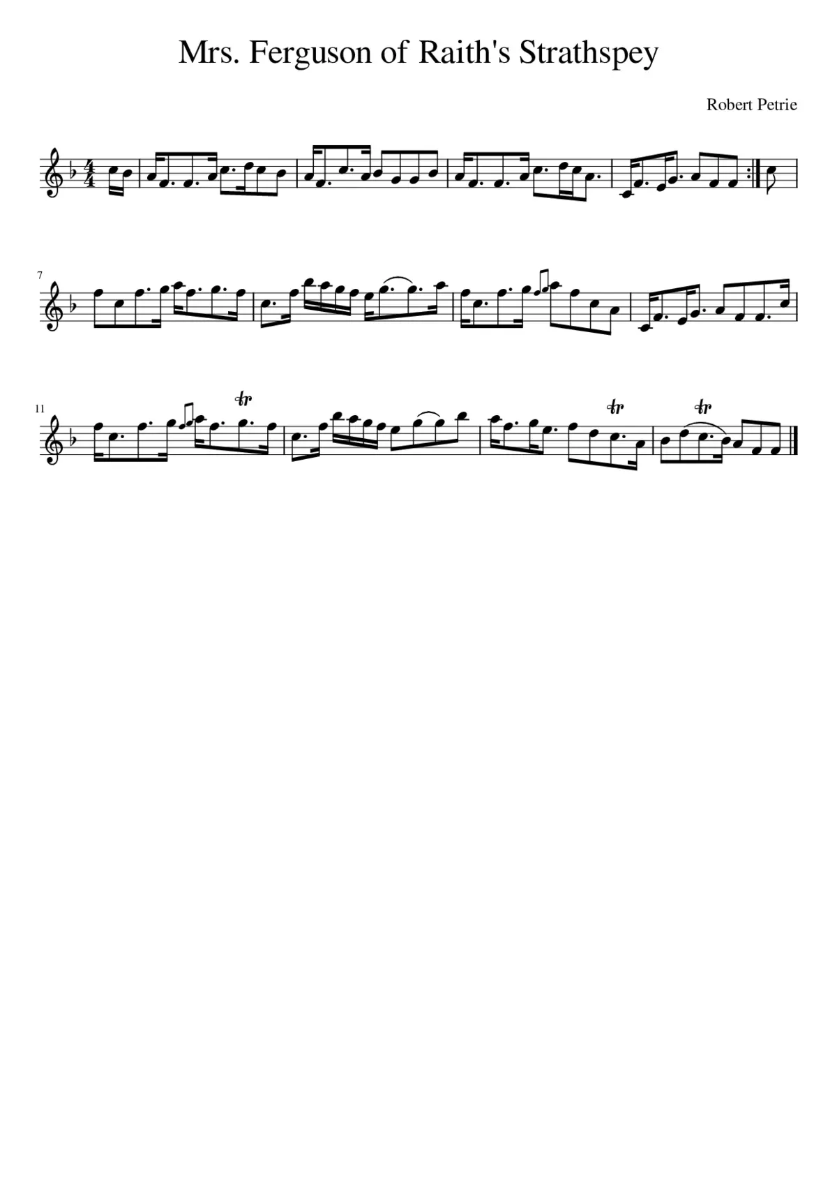 Mrs. Ferguson of Raith's Strathspey - Page 1