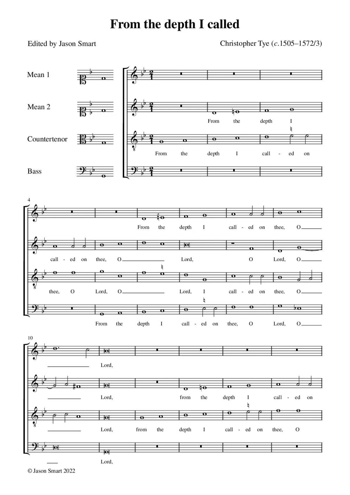 From the depth I called on thee, O Lord - Page 1
