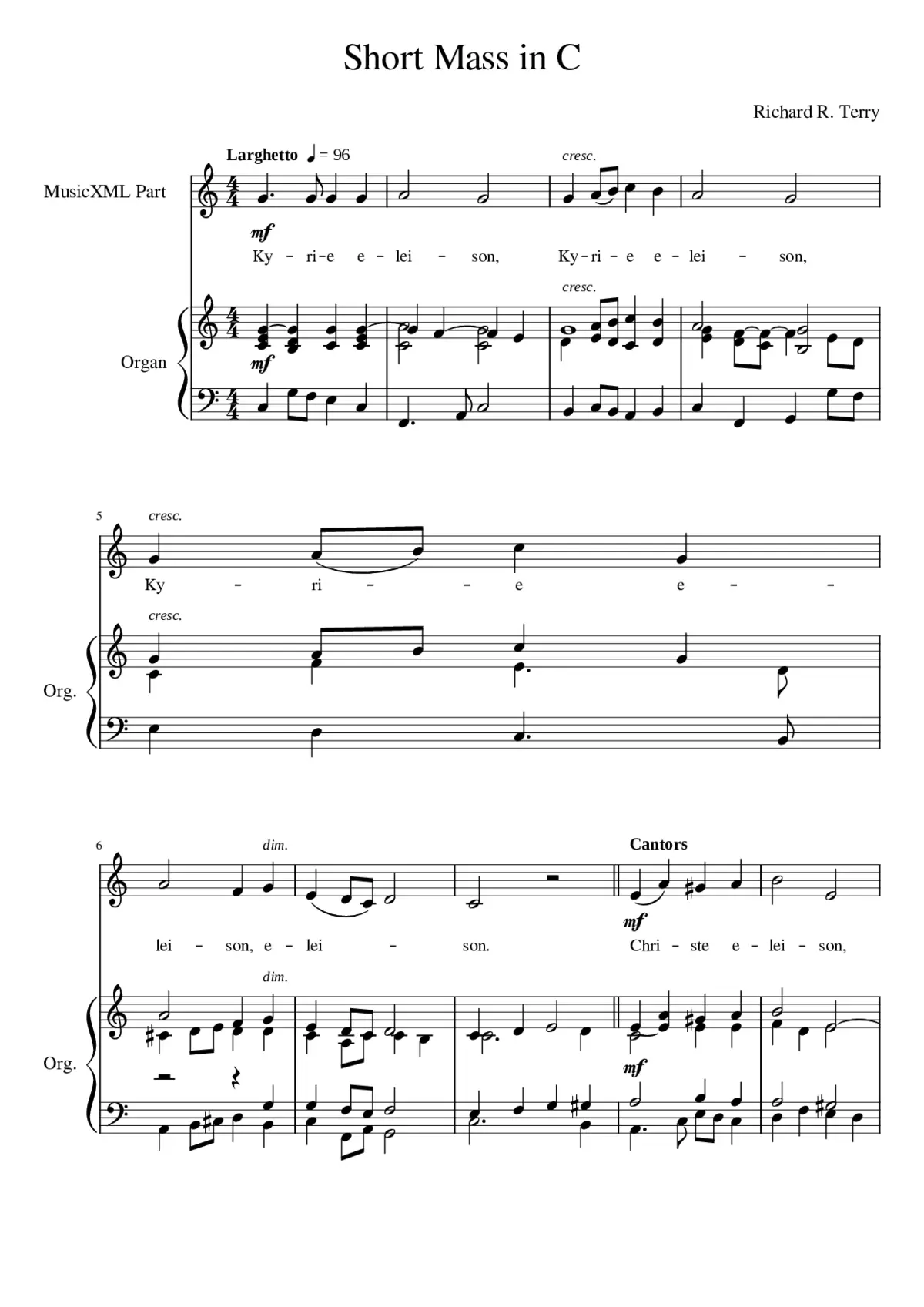 Short Mass in C - Page 1