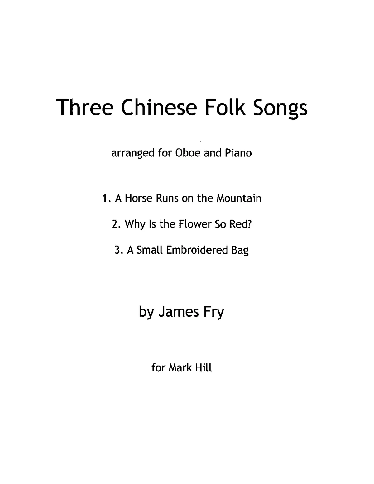 Three Chinese Folk Songs - Page 1