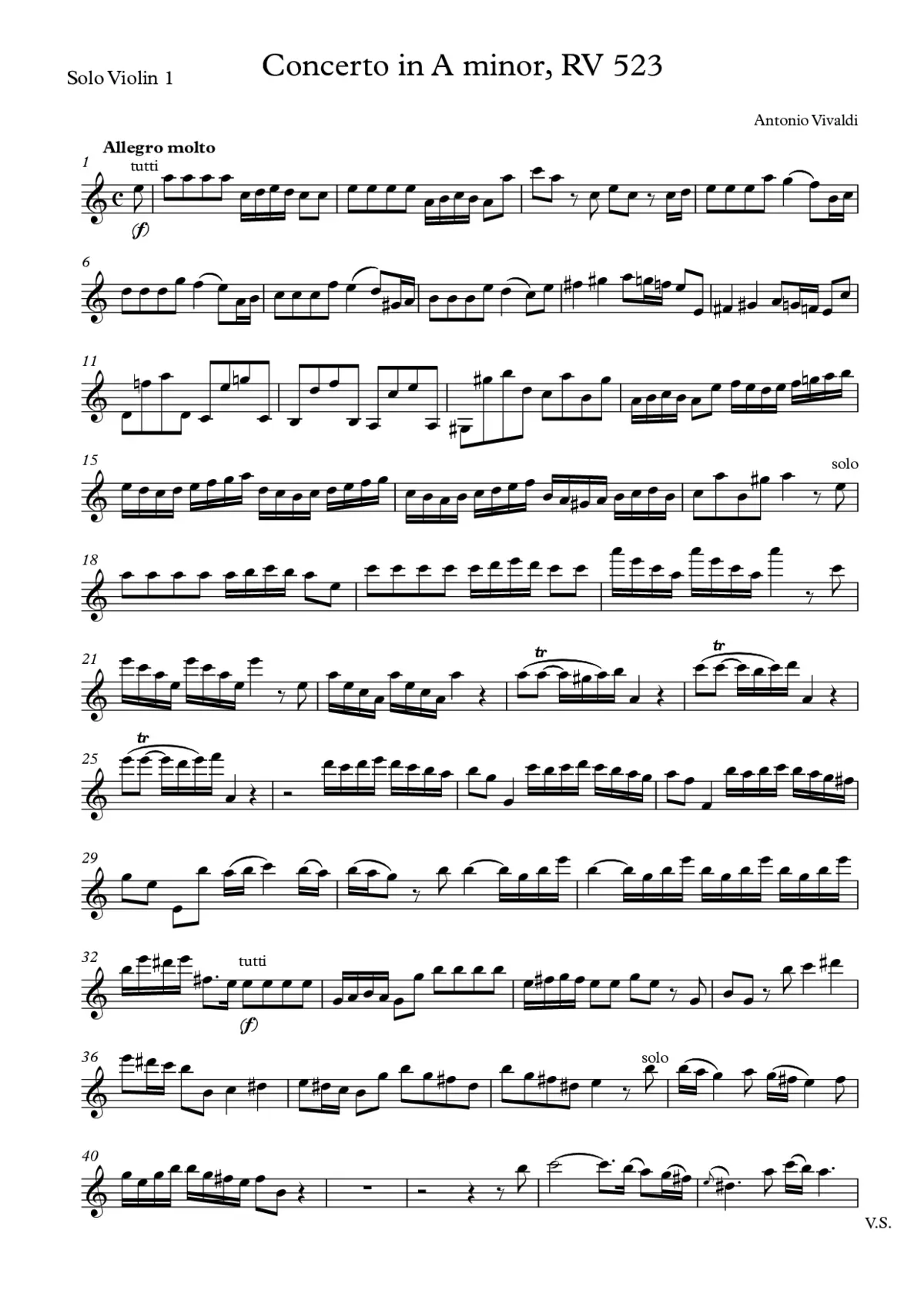 Concerto for 2 Violins in A minor - Page 1