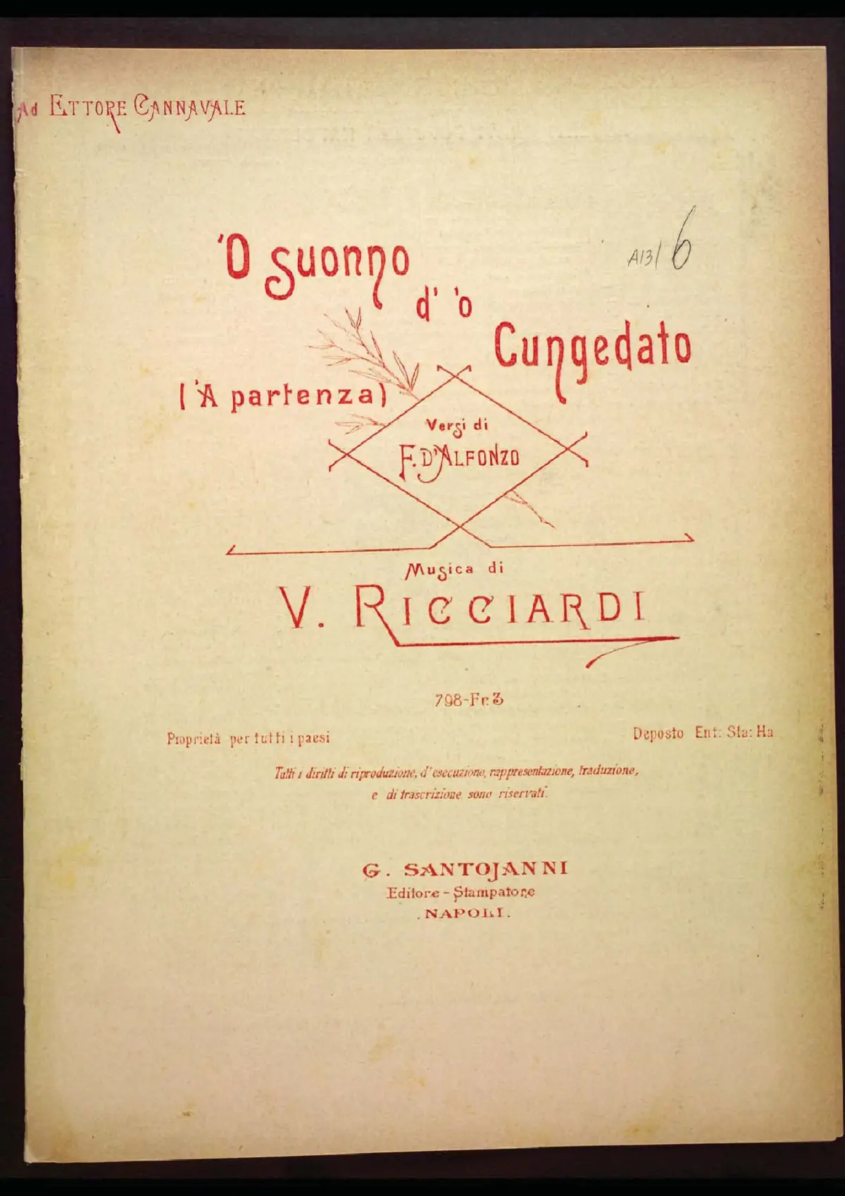 'O suonno d"o cungedato - Page 1