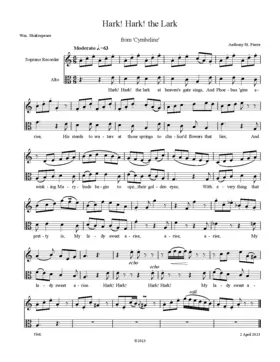 3 Shakespeare Songs for Countertenor & Recorder