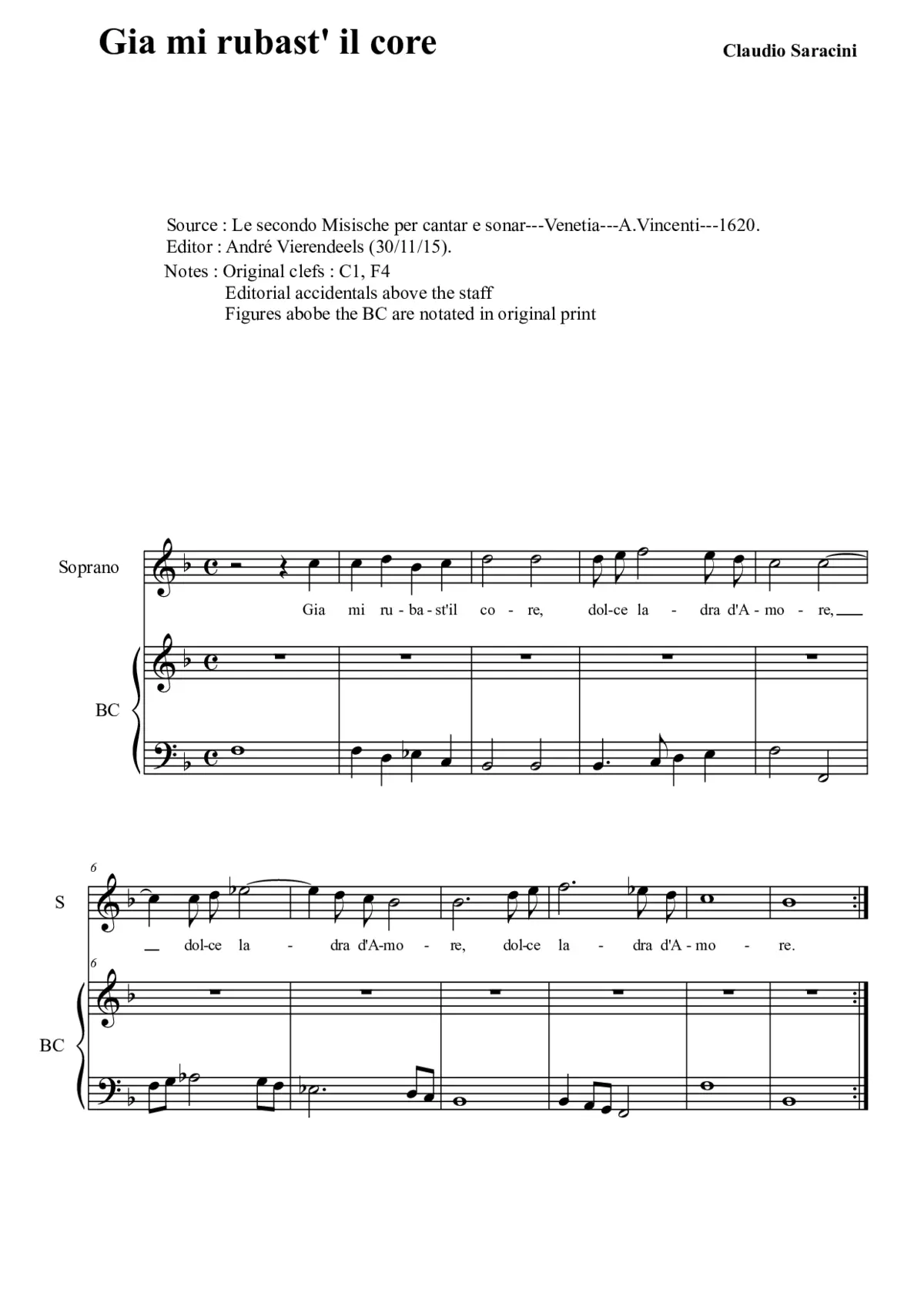 Gia mi rubast' il core - Page 1