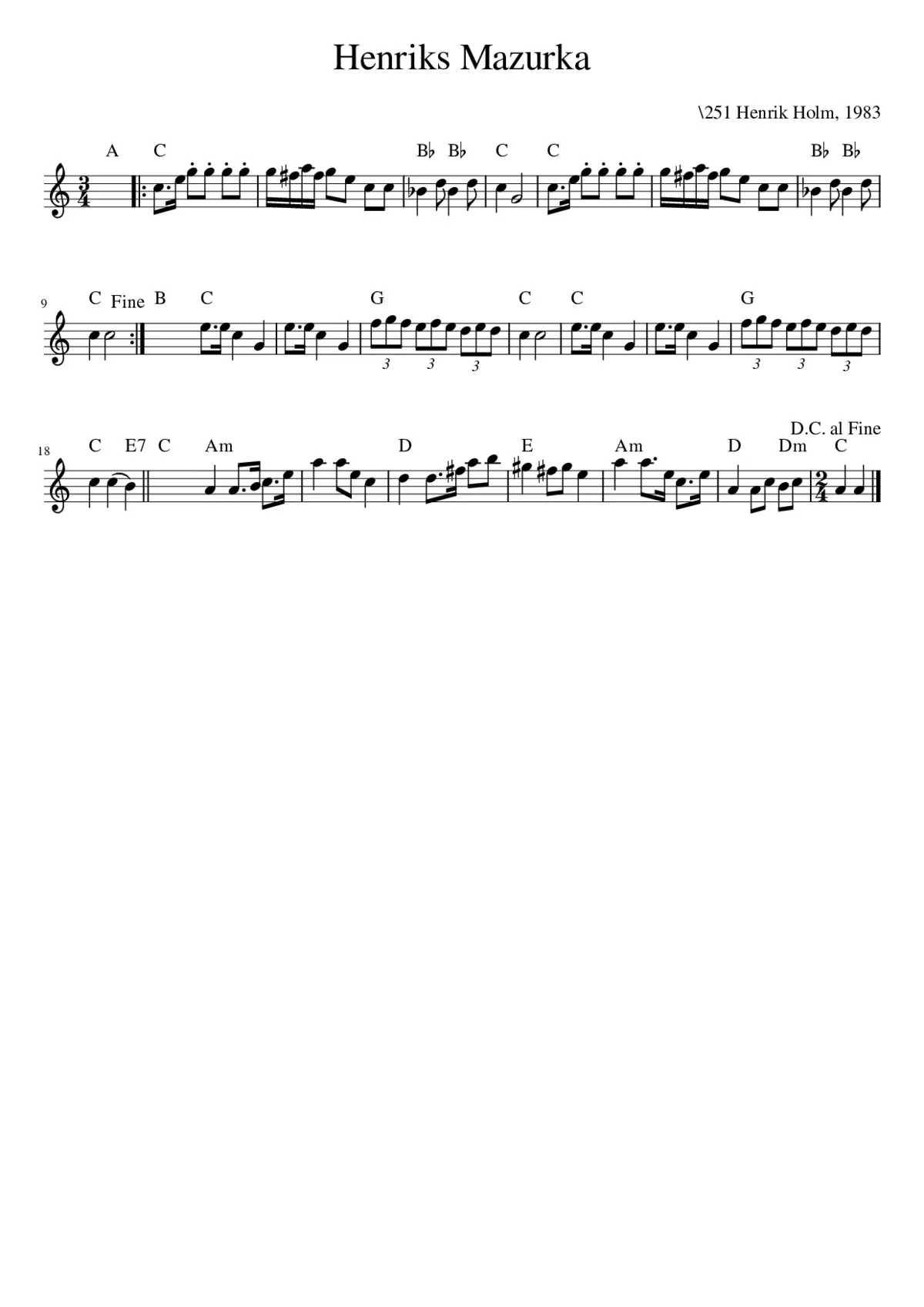 Henriks Mazurka - Page 1