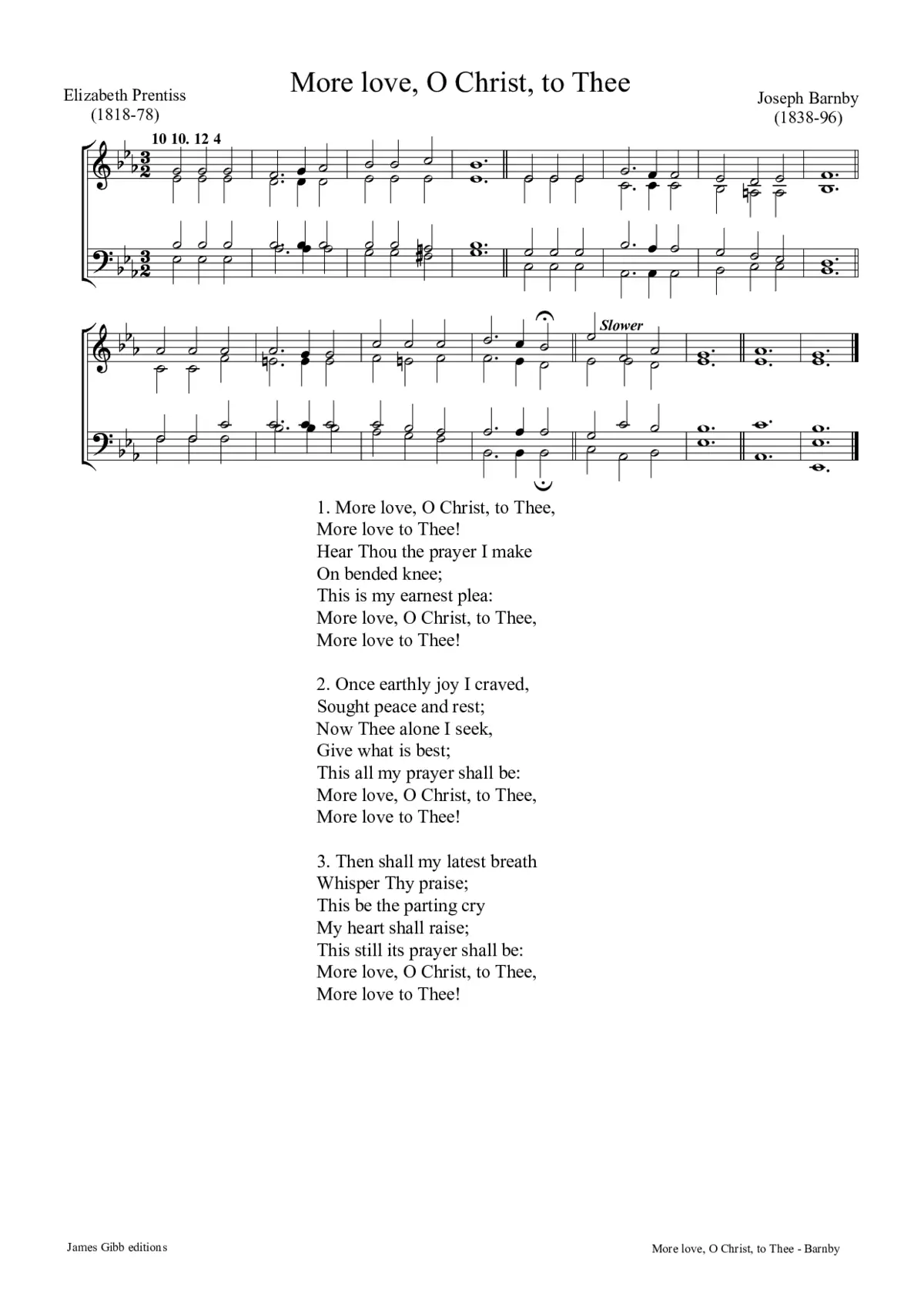 More love, O Christ, to Thee - Page 1
