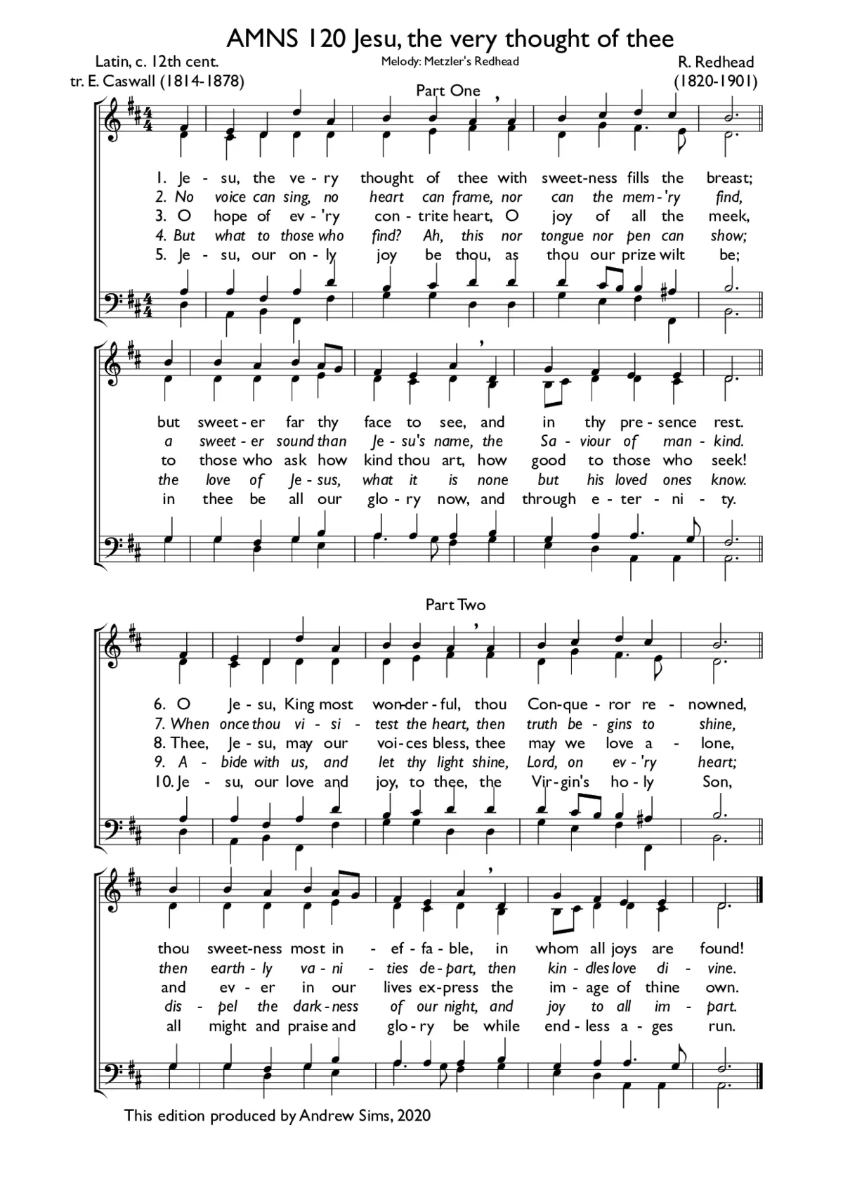 Jesu, the very thought of thee - Page 1