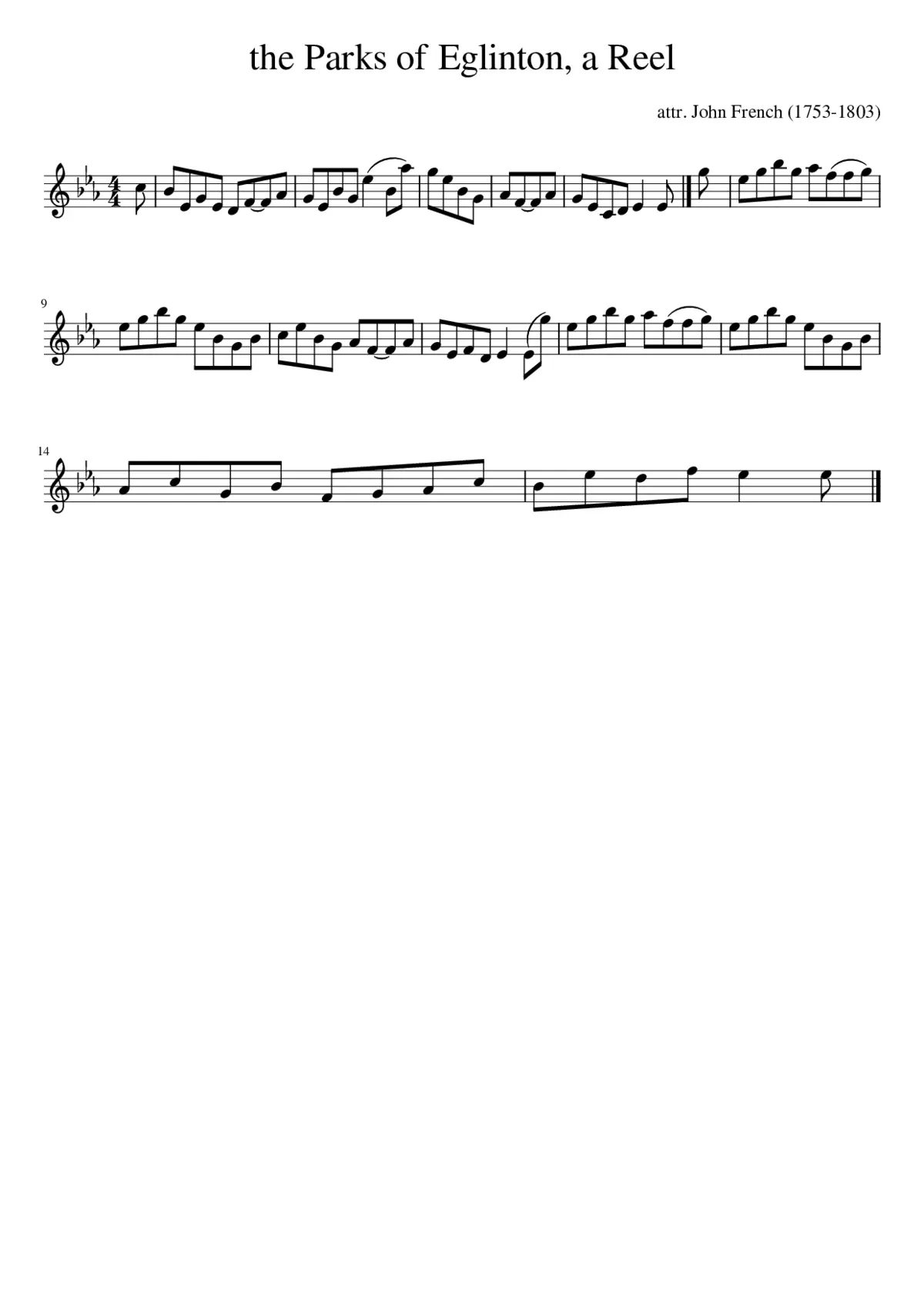 The Parks of Eglinton a Reel - Page 1