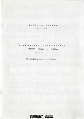 Drei griechische Gesänge