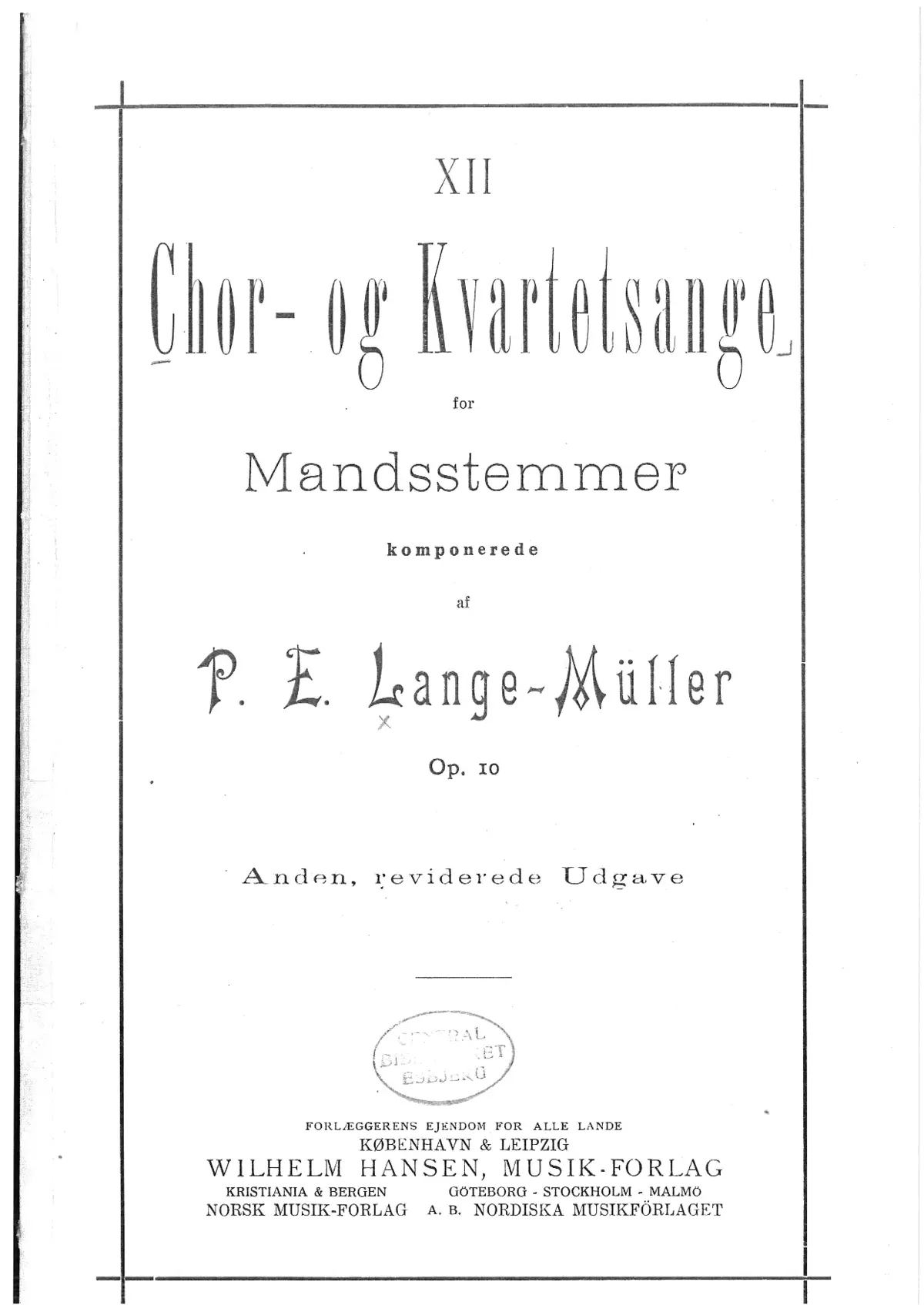 Tolv kor- og kvartetsange - Page 1