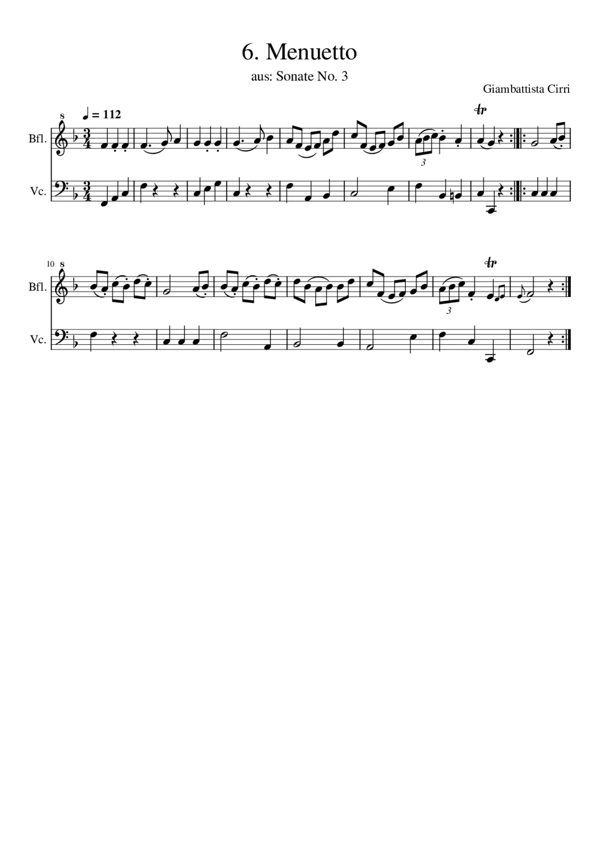 6. Menuetto - Page 1