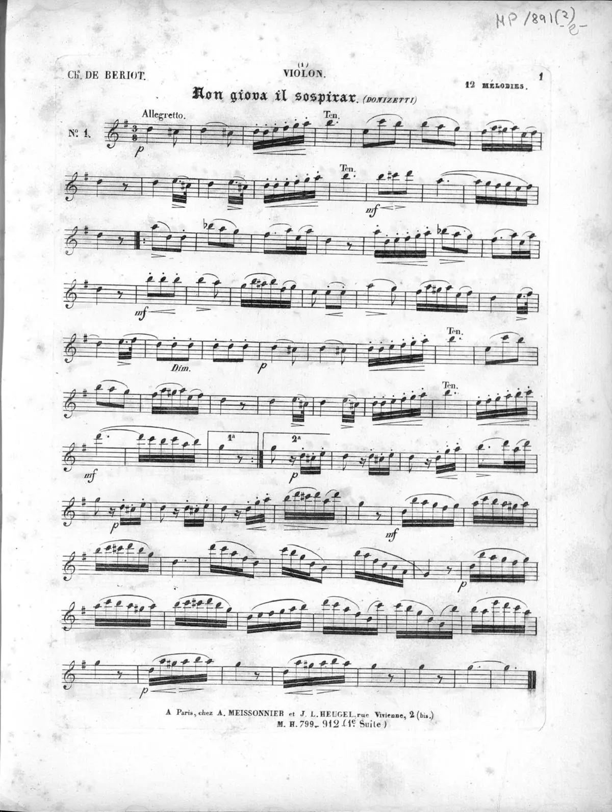 Douze mélodies italiennes - Page 1