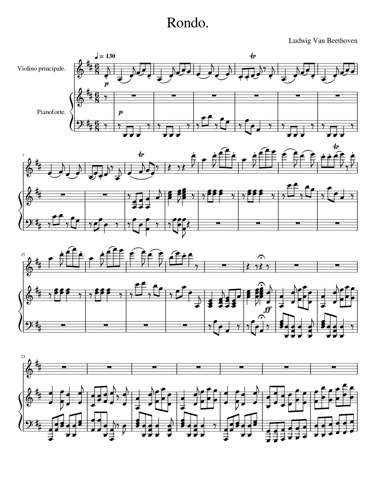 Rondo in D 3rd Movement - Page 1