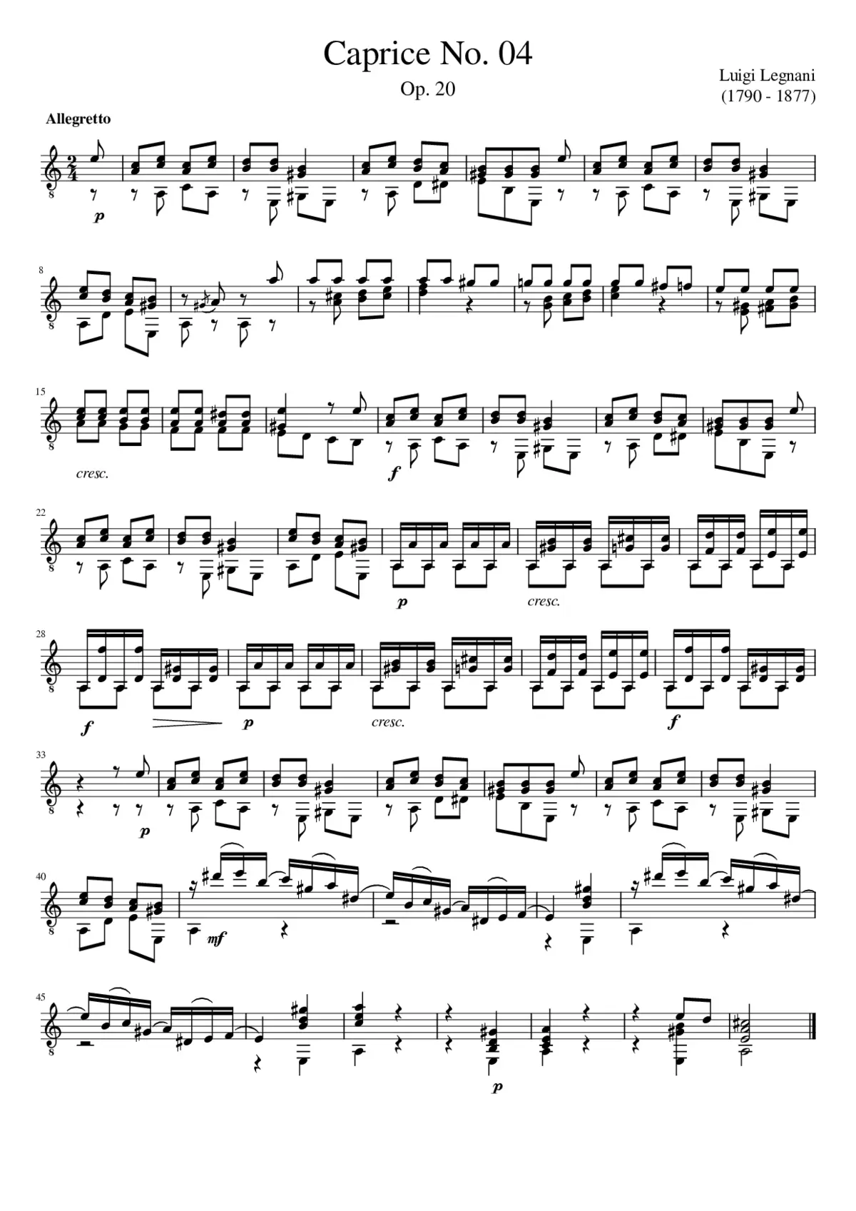 Luigi Legnani - Caprice No. 04 - Page 1