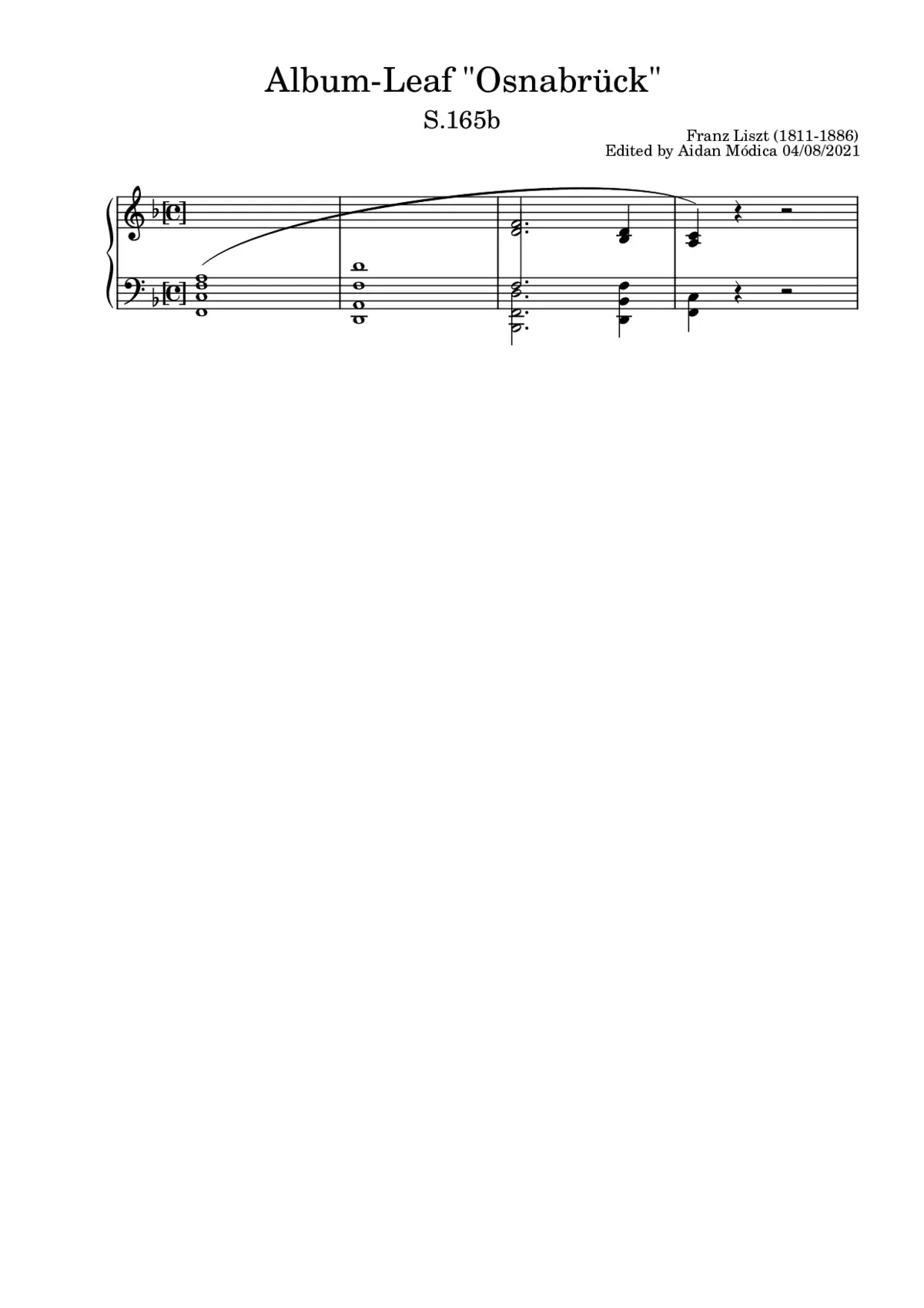 Album-Leaf 'Osnabrück' - Page 1