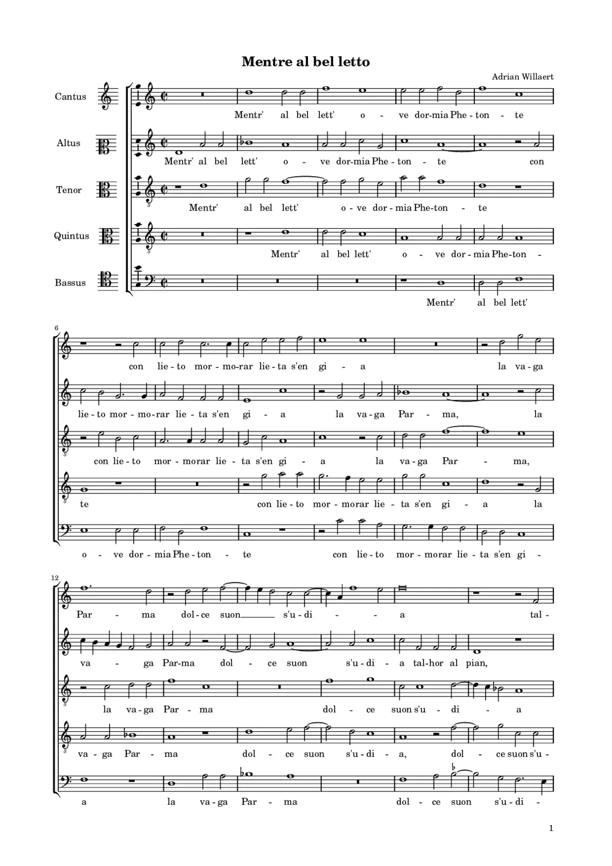Mentre al bel letto - Page 1