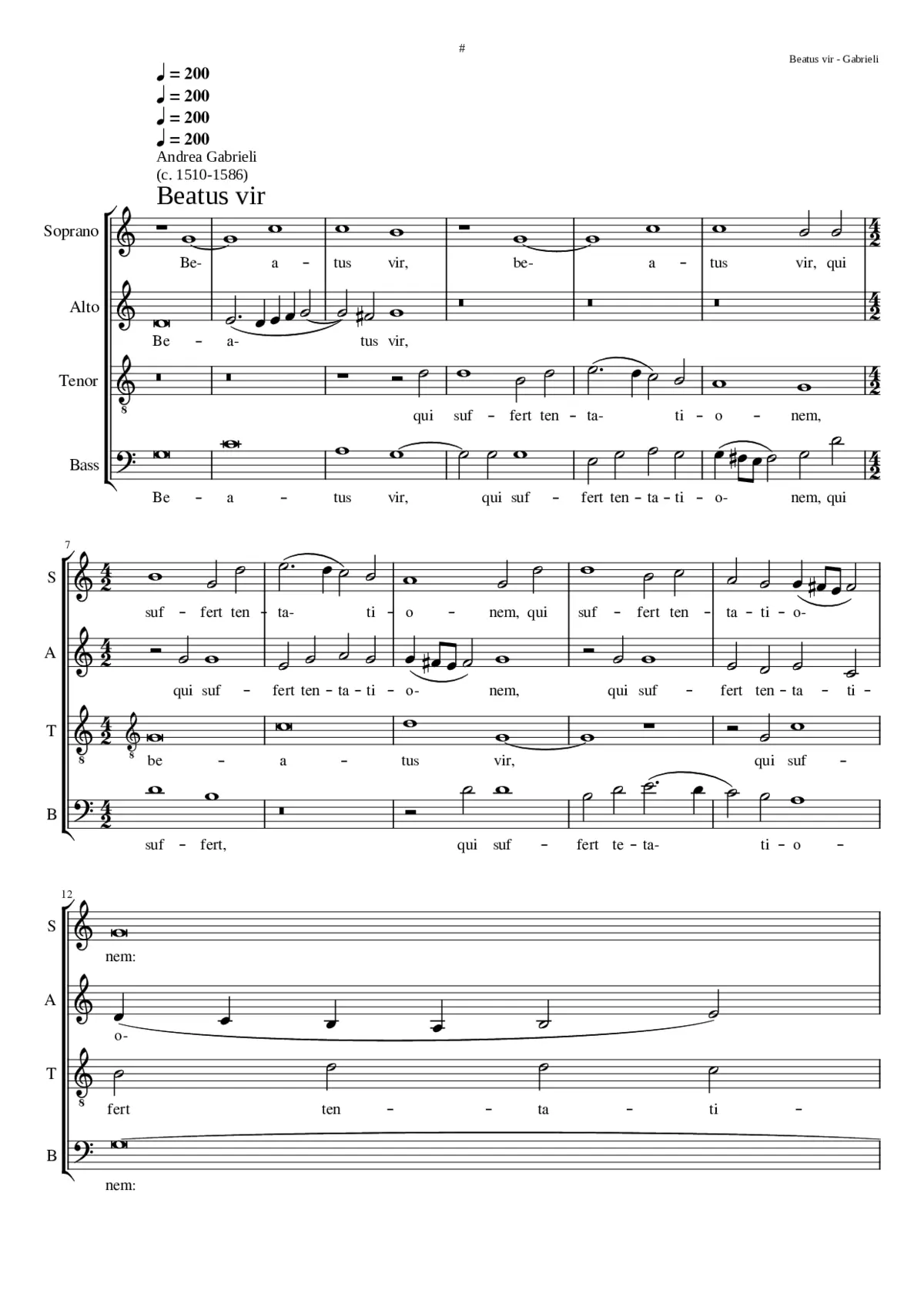 Beatus vir qui suffert - Page 1