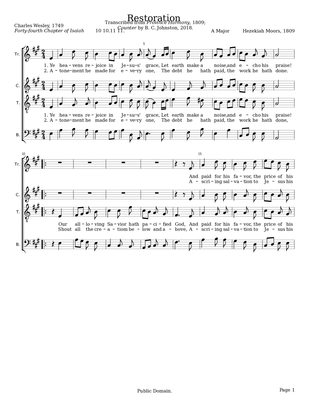 Restoration - Hezekiah Moors - Page 1