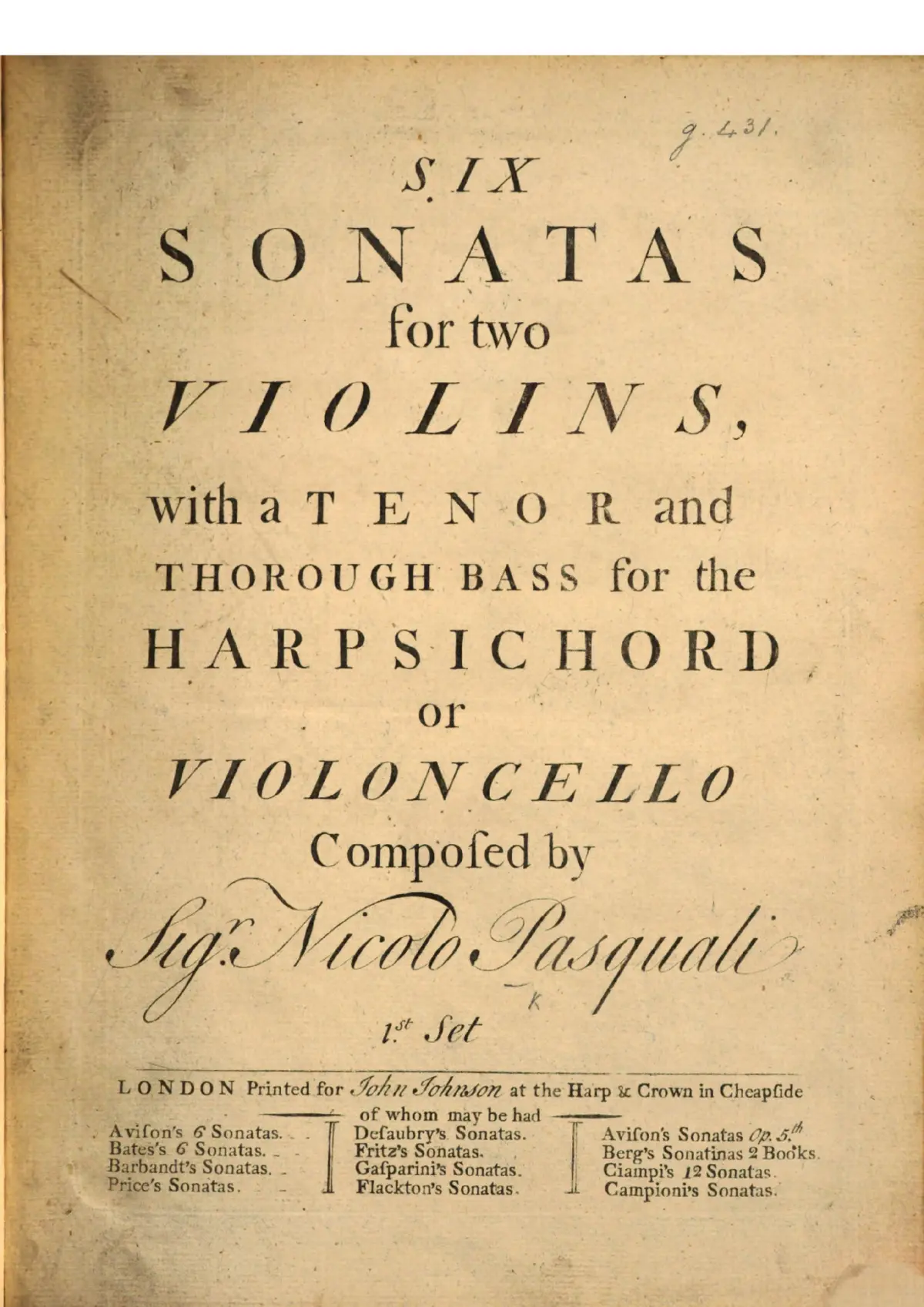 12 Sonatas for 2 Violins, Viola and Continuo - Page 1