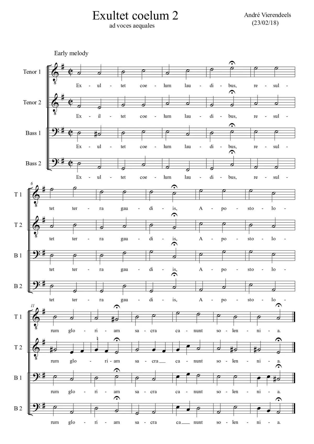Exultet coelum II - Page 1