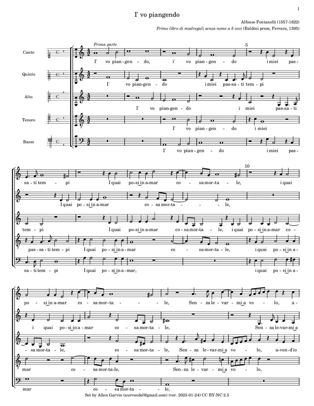 I' vo piangendo - Page 1