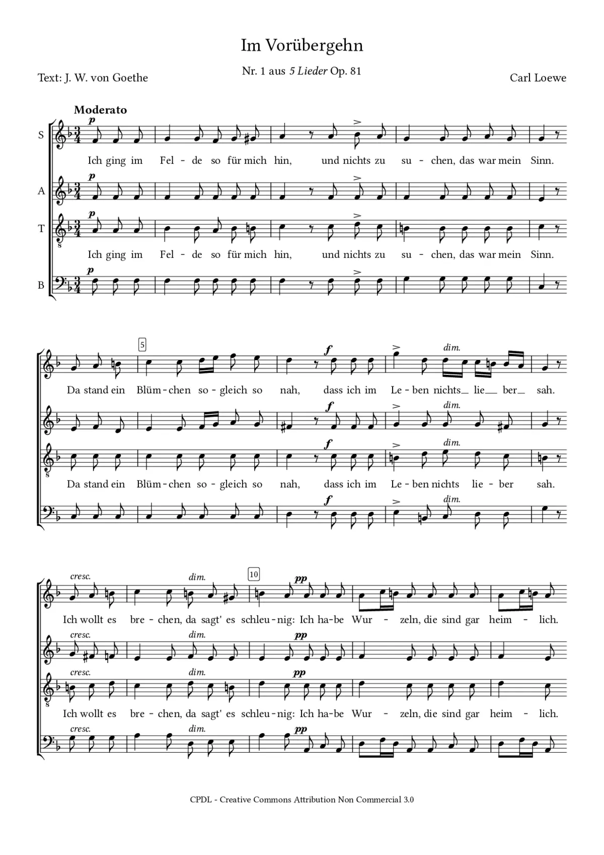 Im Vorübergehn (In passing by) - Page 1
