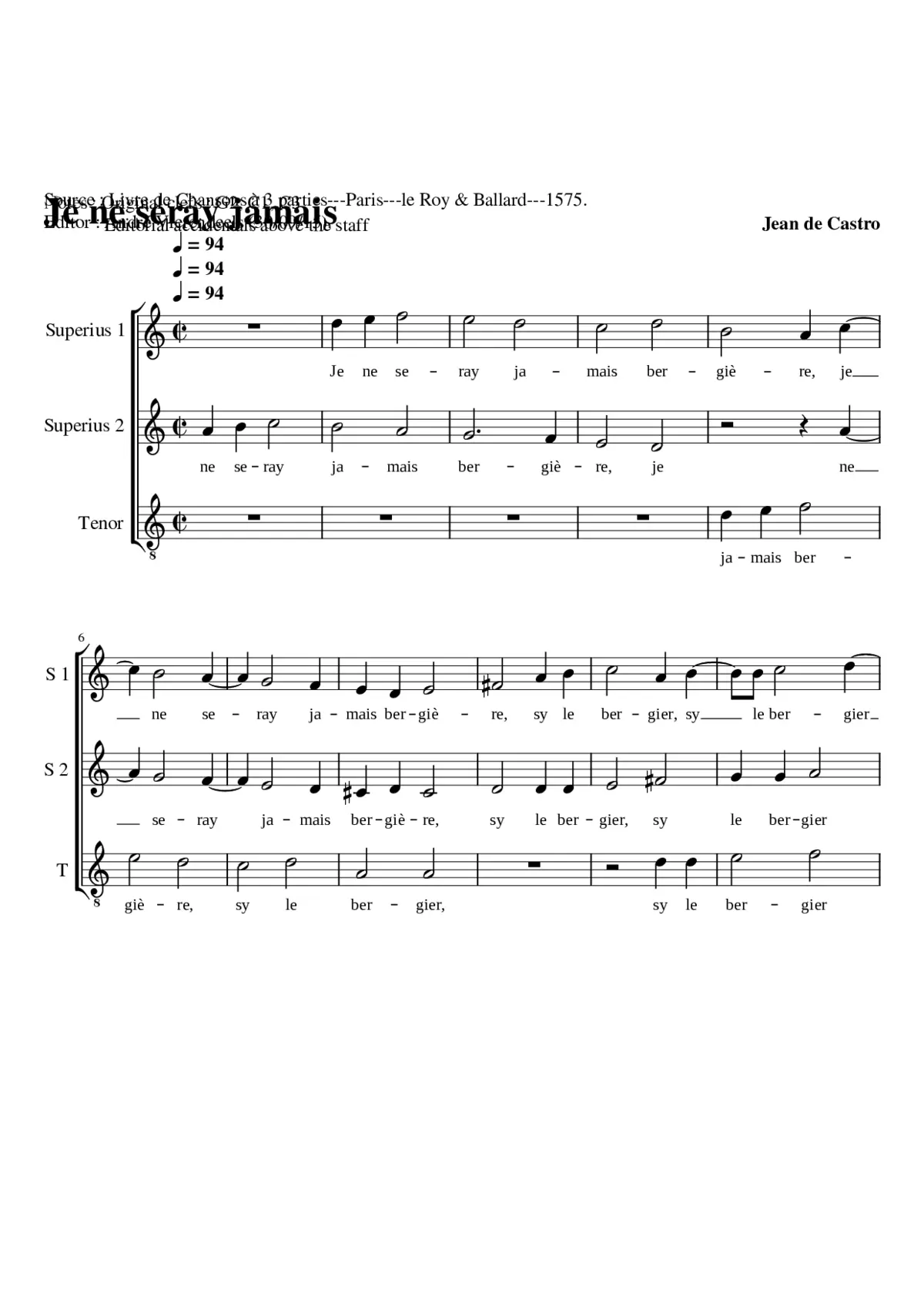 Je ne serai jamais bergière - Page 1