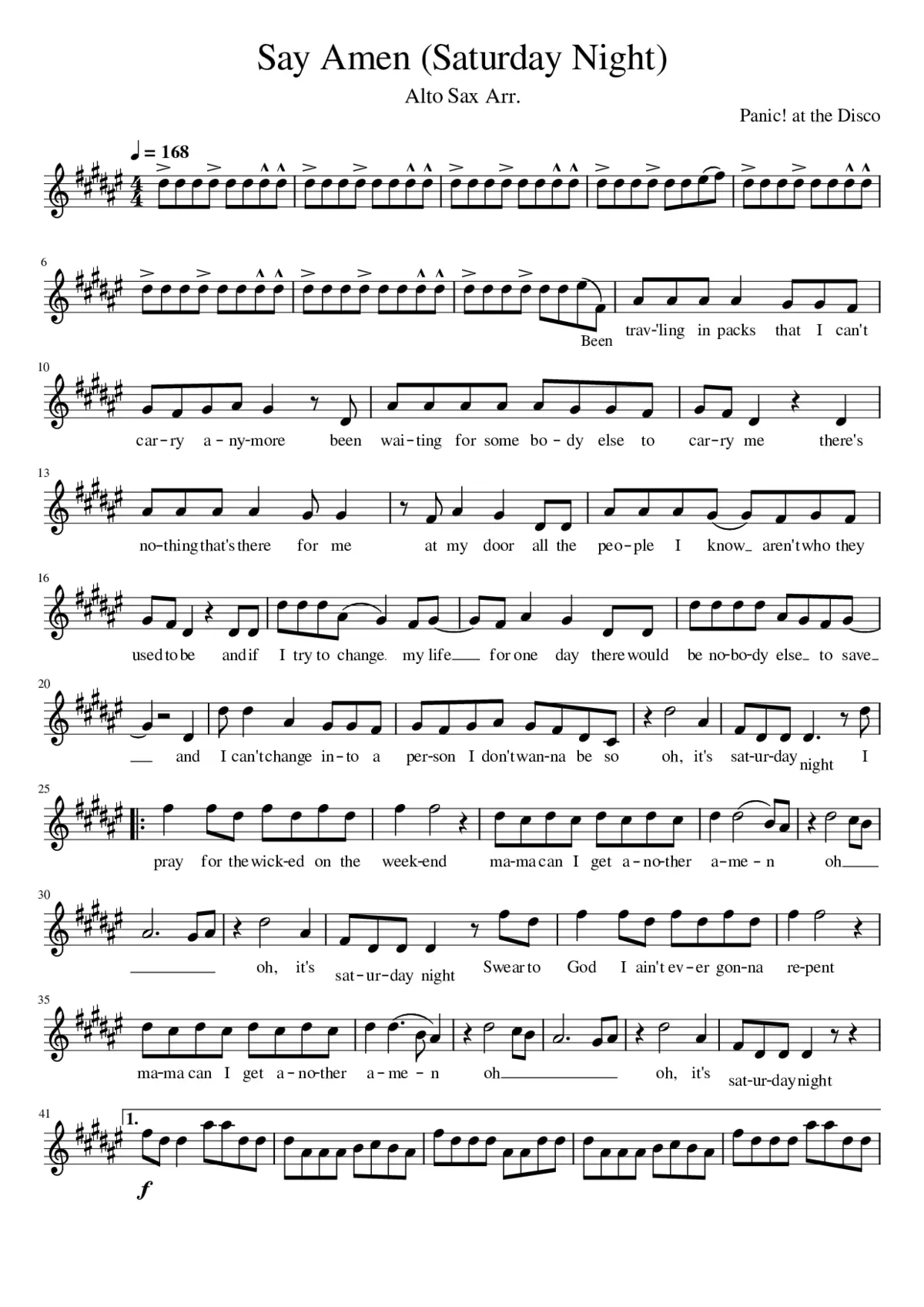 say amen saturday night - Page 1