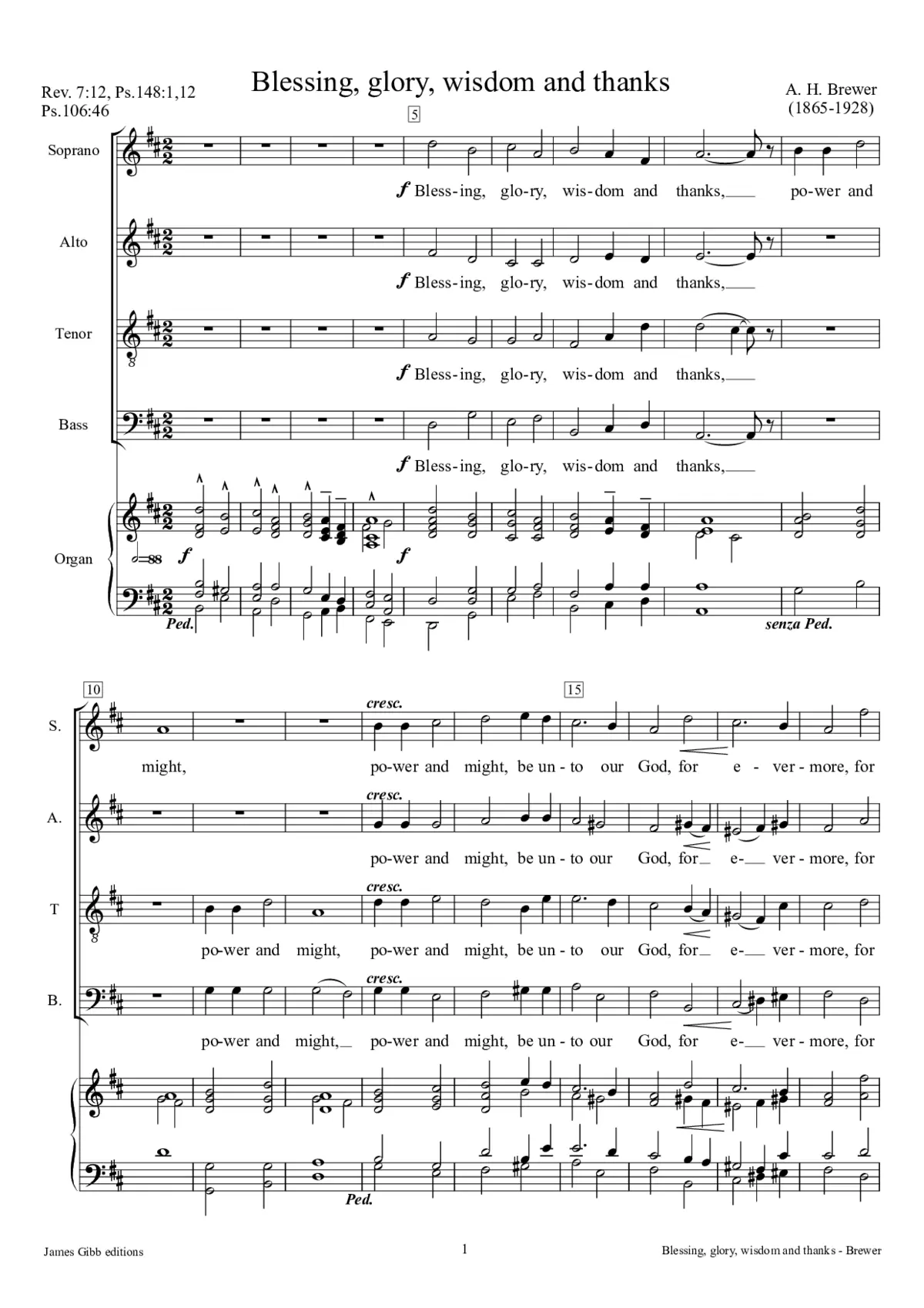 Blessing, glory, wisdom and thanks - Page 1