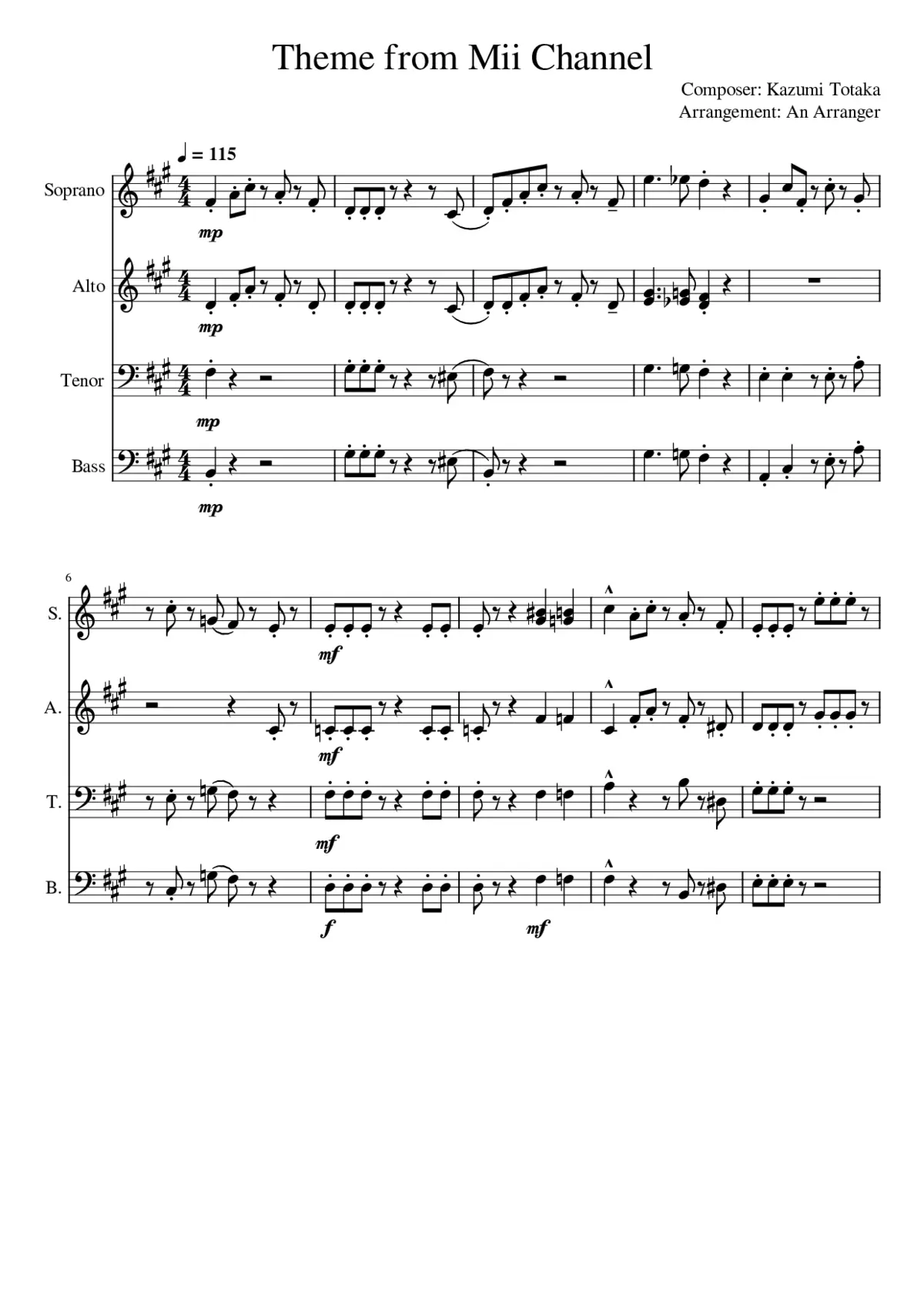 nintendo wii - mii channel theme - Page 1