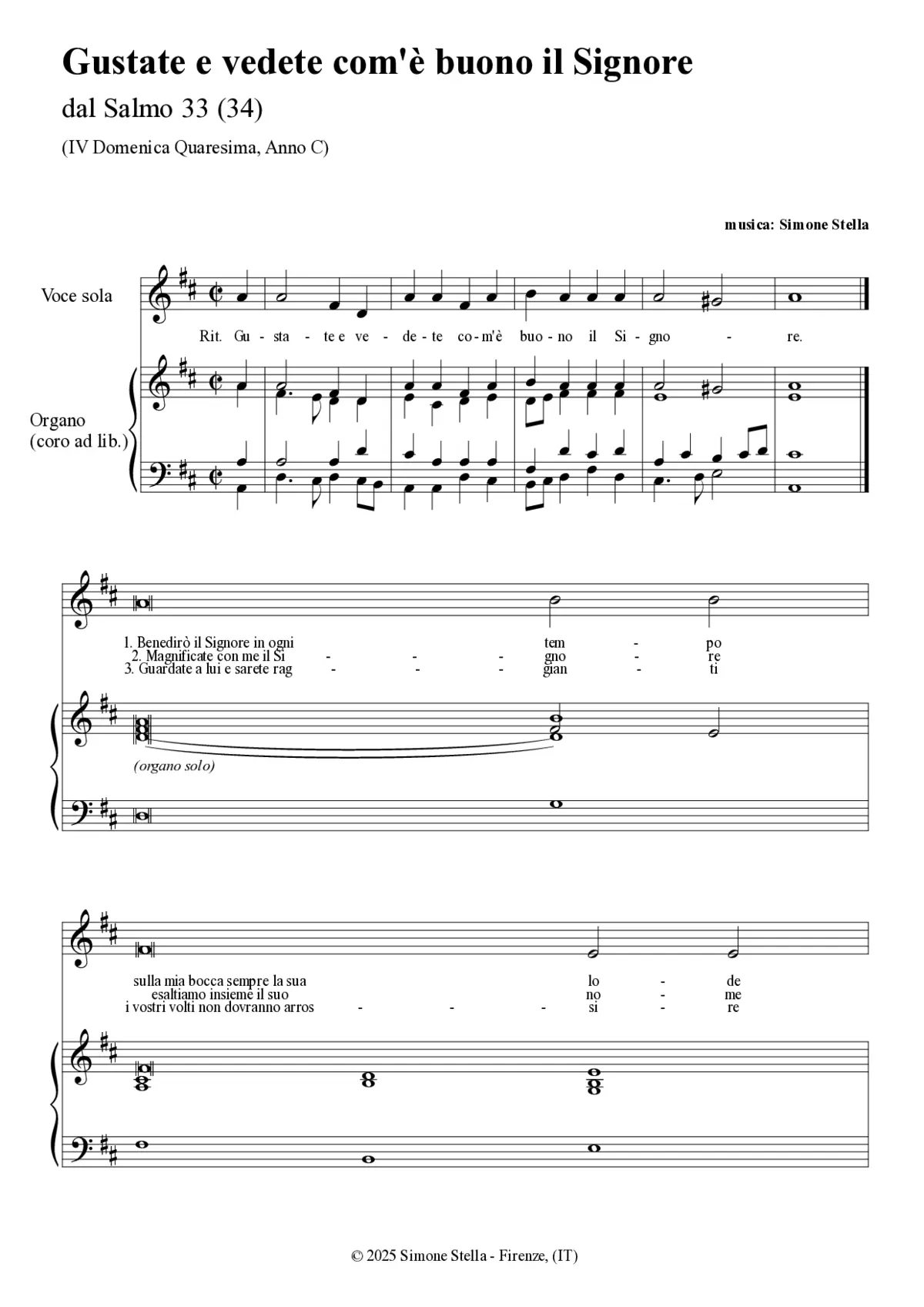 Gustate e vedete com'è buono il Signore (Psalm 33, 34) - Page 1
