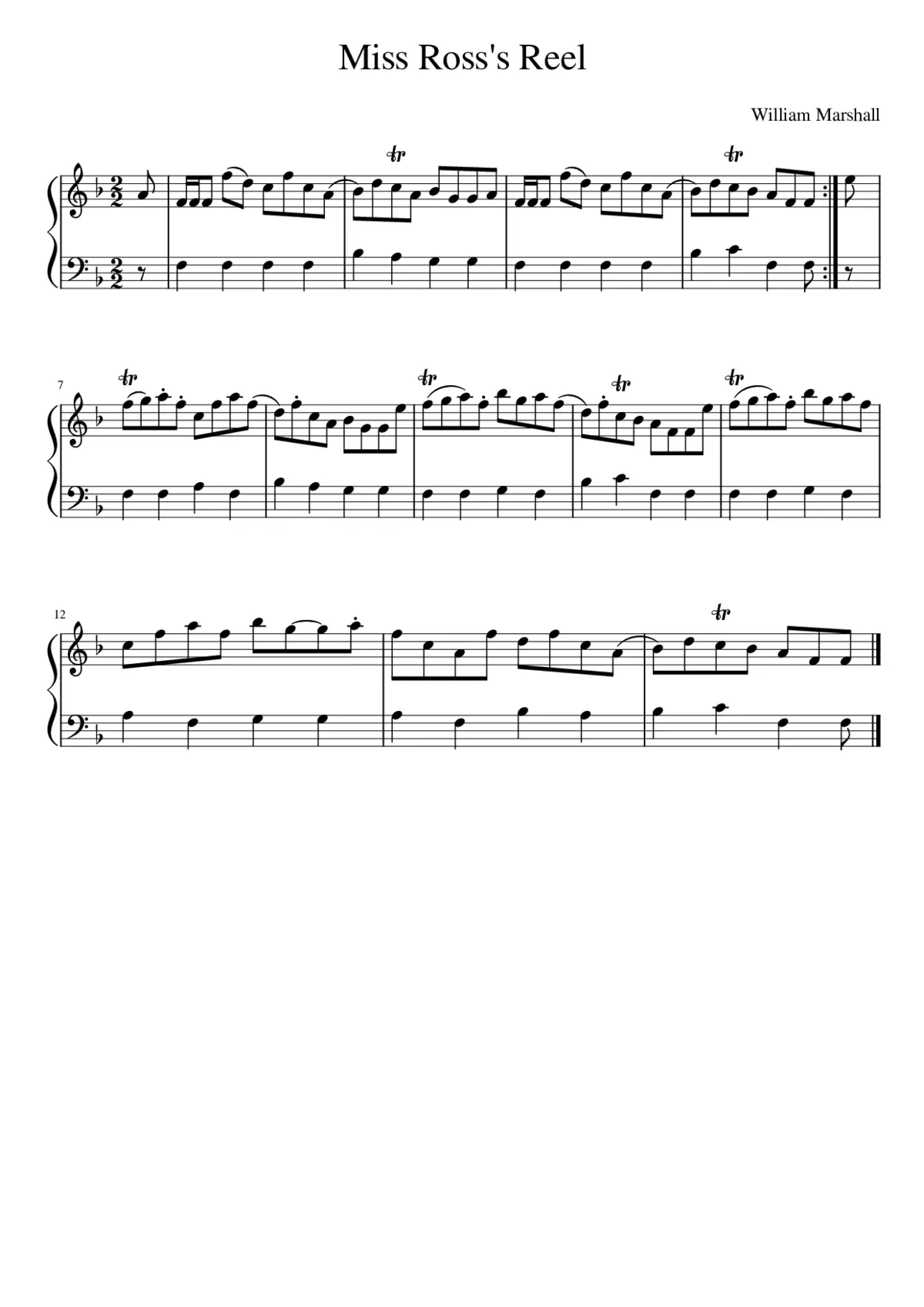 Miss Ross's Reel - Page 1