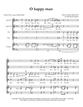 O happy man that fears the Lord, Z 139