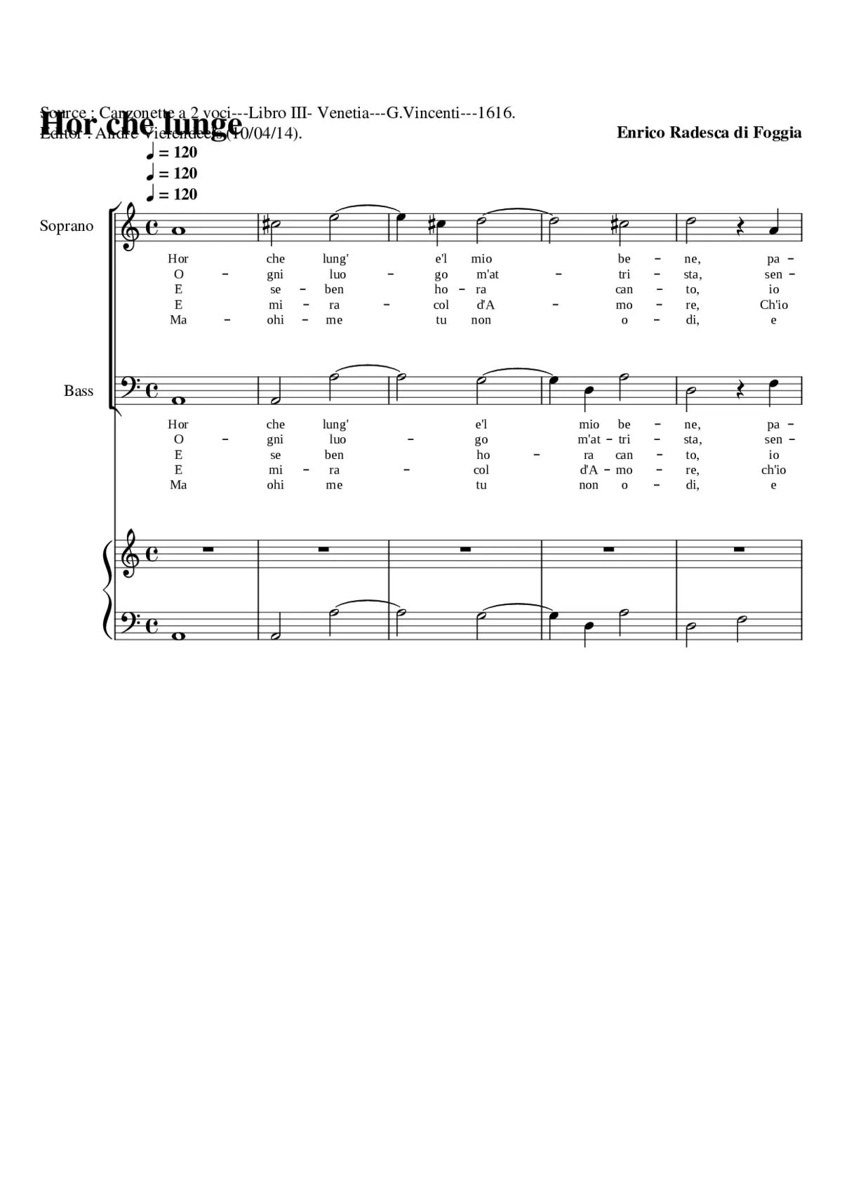 Hor che lunge - Page 1